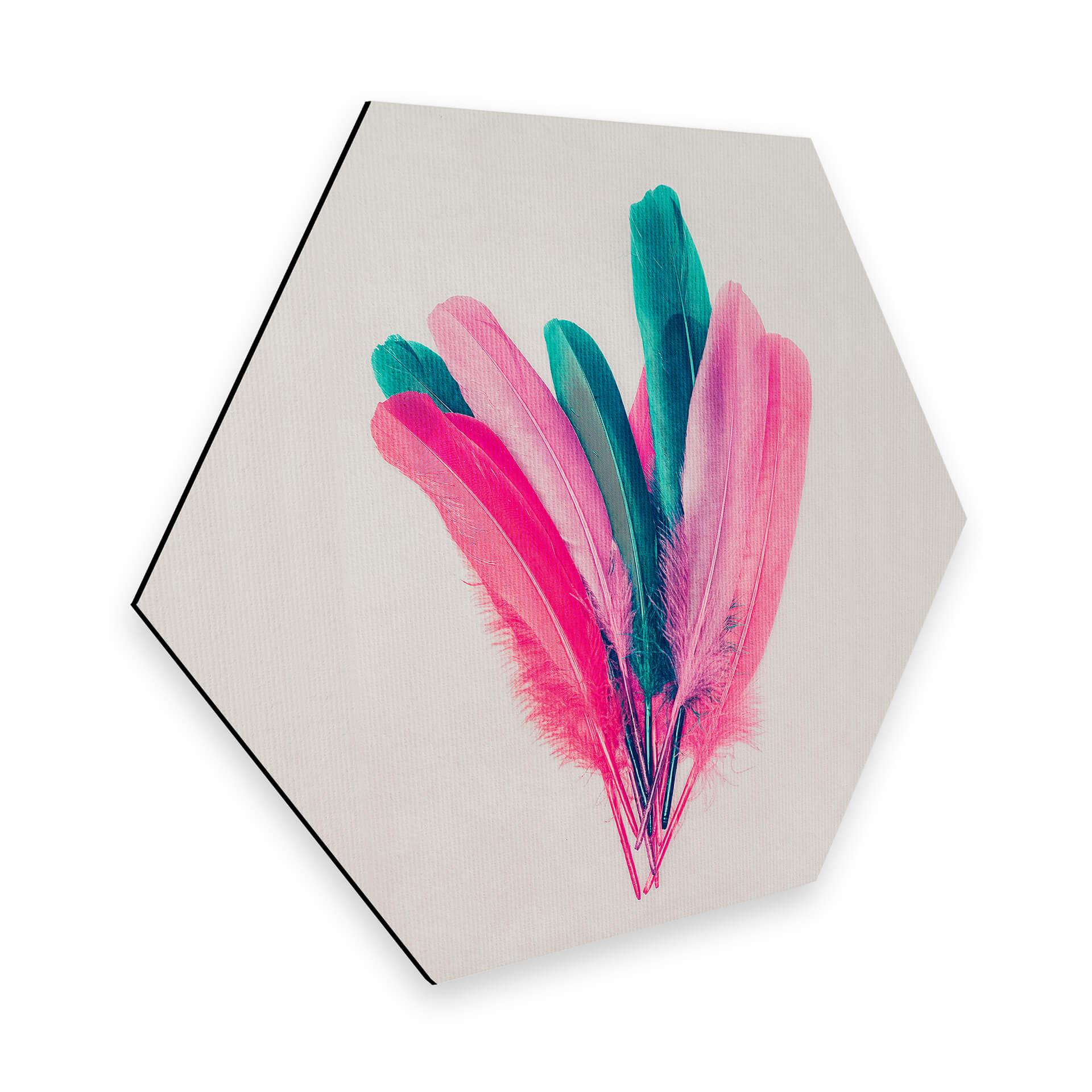 Hexagon Dibond Kubistika - Bouquet of Feathers