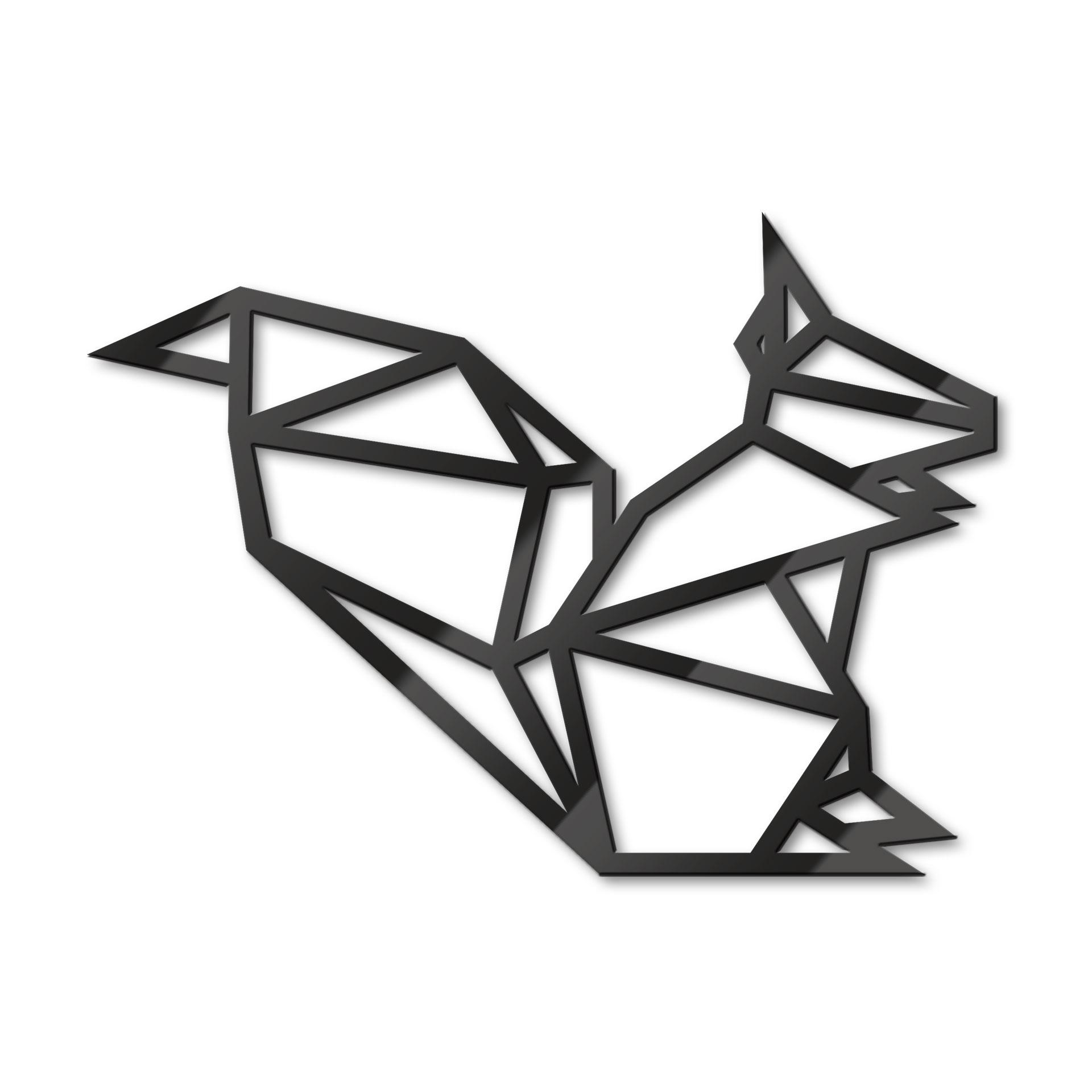 Decoro in acrilico origami - Scoiattolo