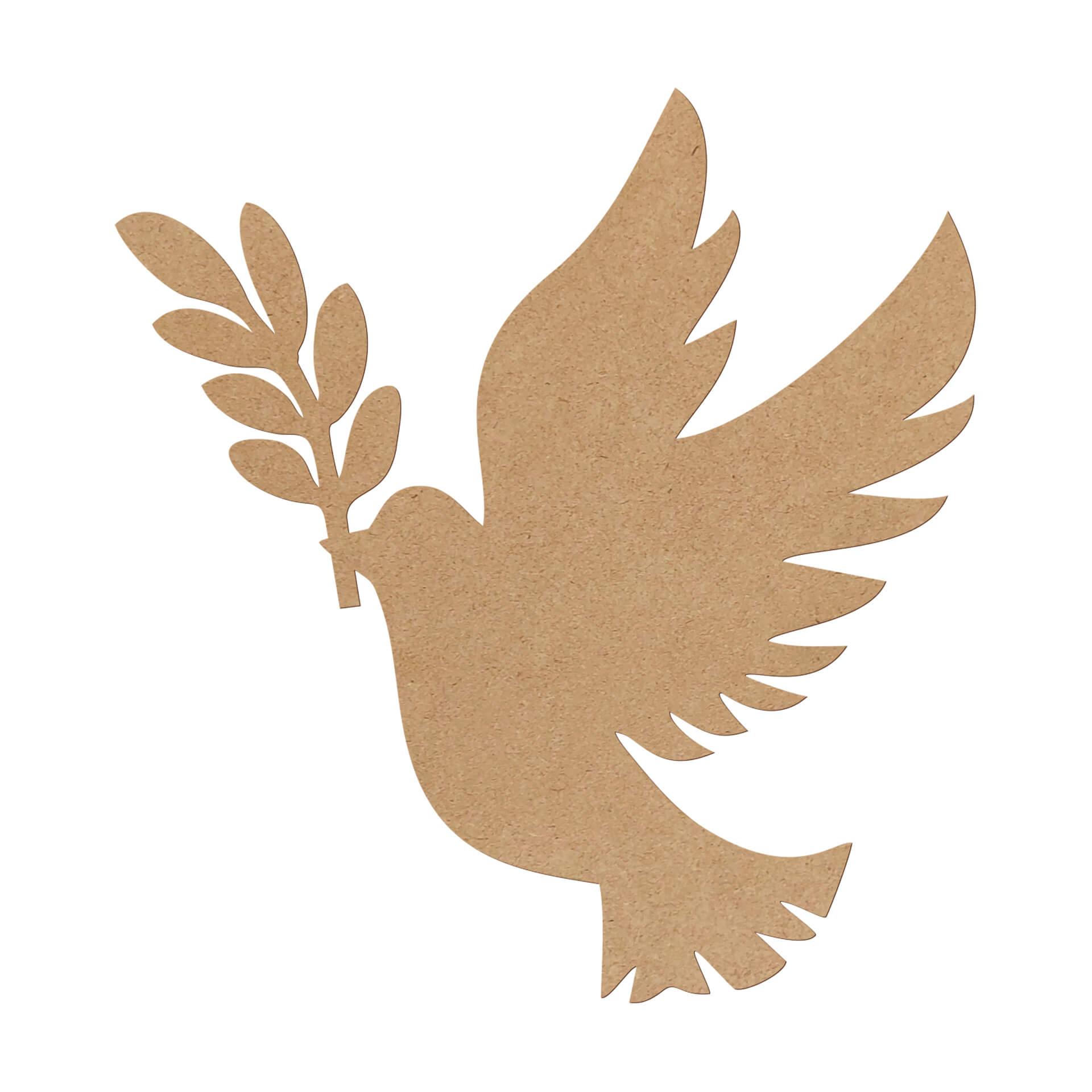 MDF Nature - Decoración en madera pájaro - Paloma de la paz