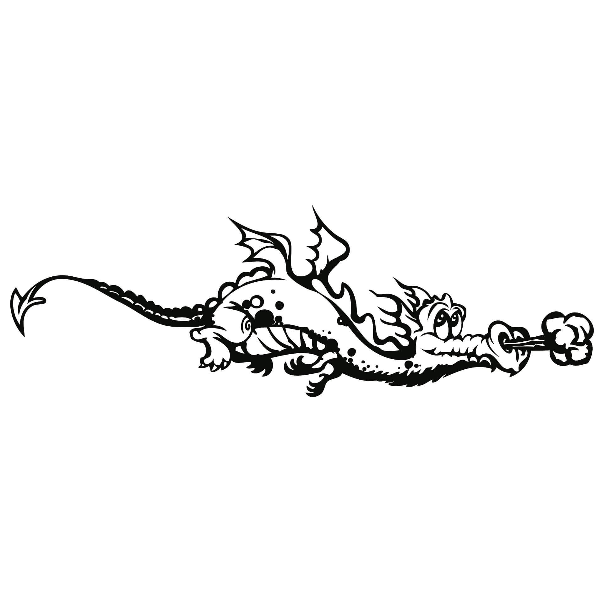 Wallsticker Dragen Willi - Monokrom