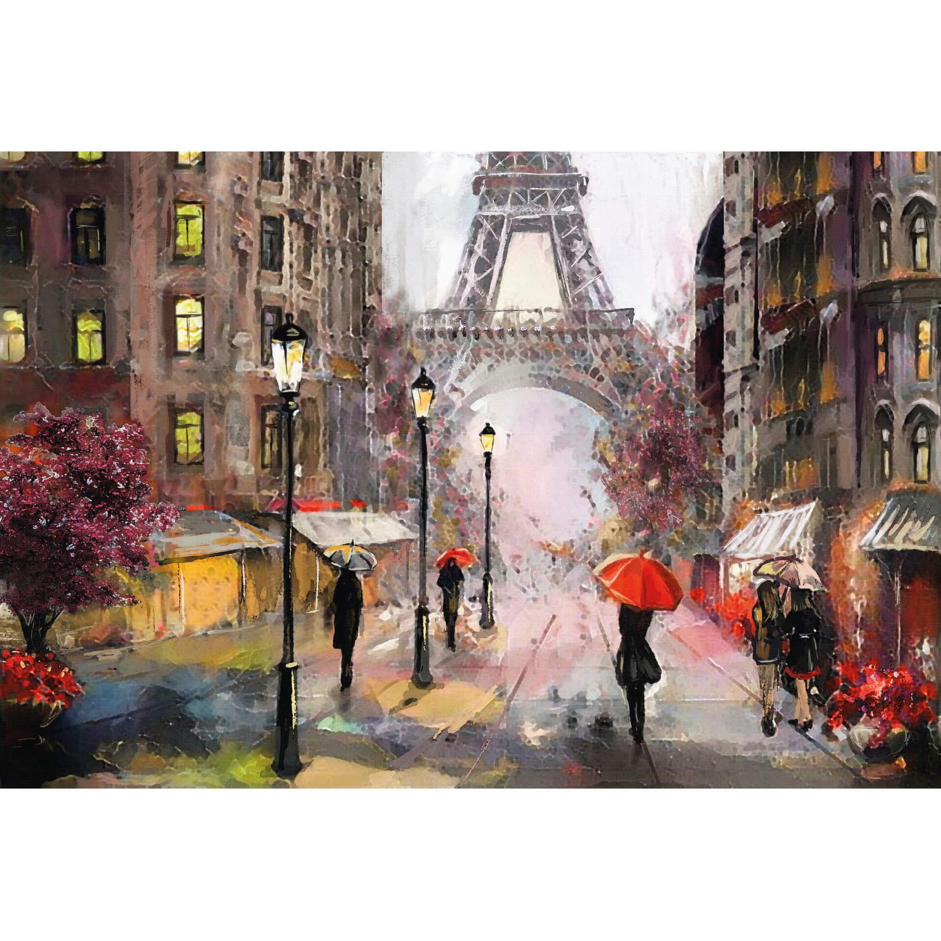Fotobehang Red Umbrellas in Paris