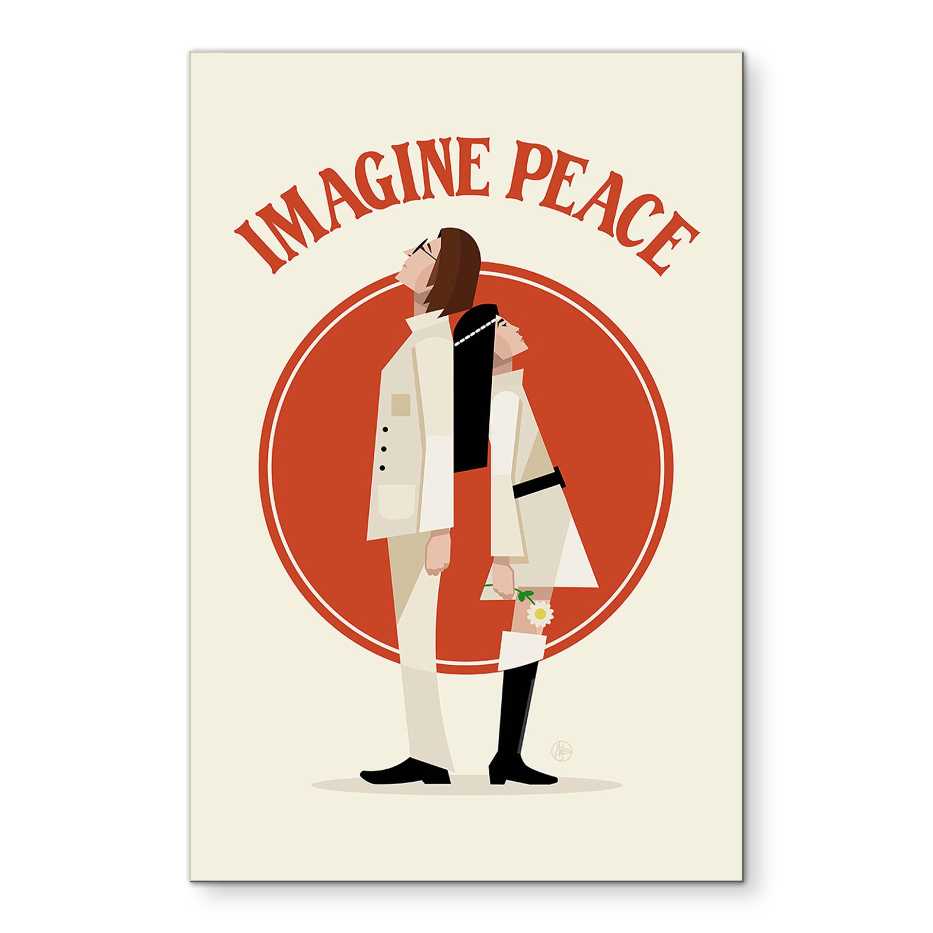 Billede Imagine Peace - To for fred og håb - Retrodrome – print på aluminium (Alu-Dibond)