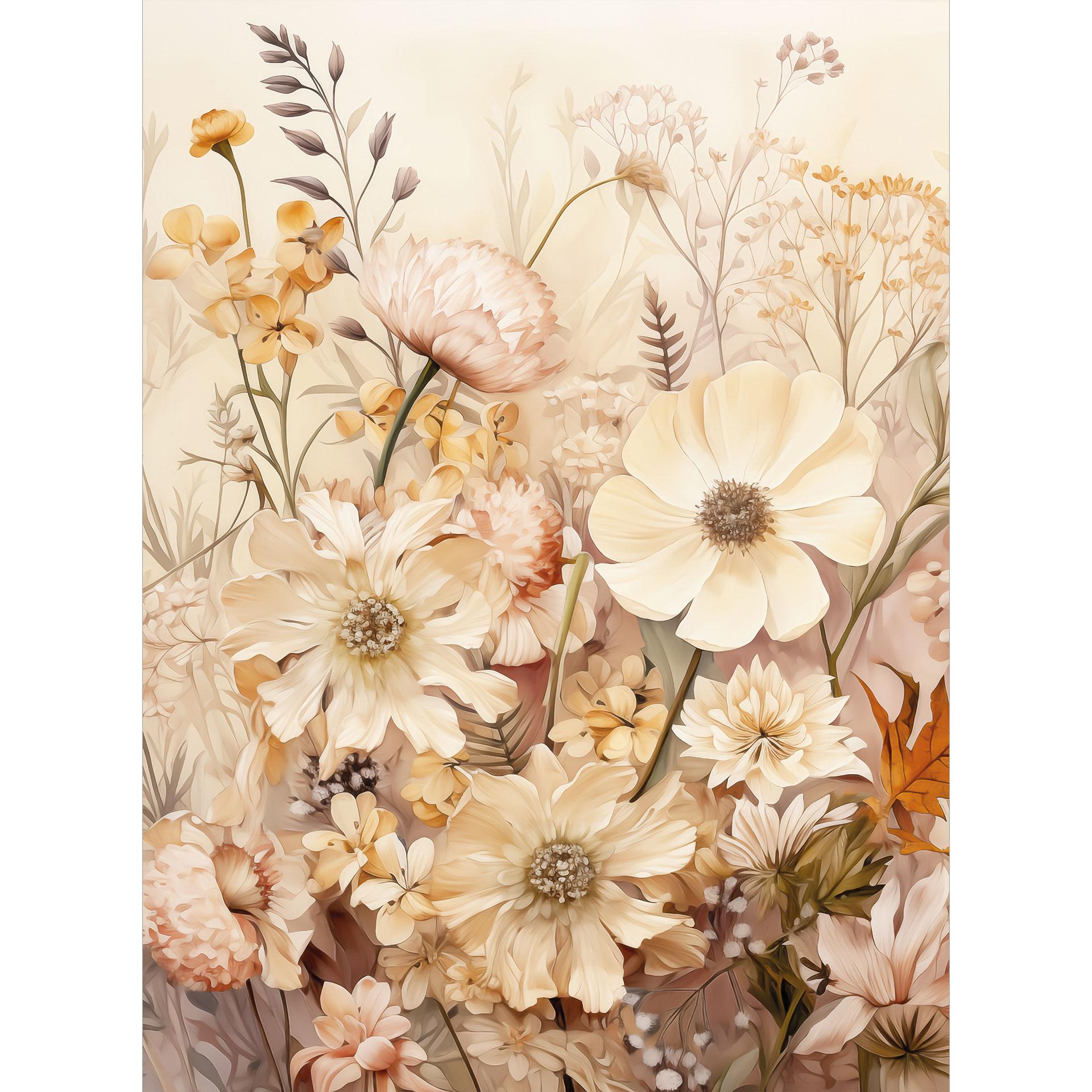 Bloemen Fotobehang vintage bloemenpracht in de wei - Lola Peacock