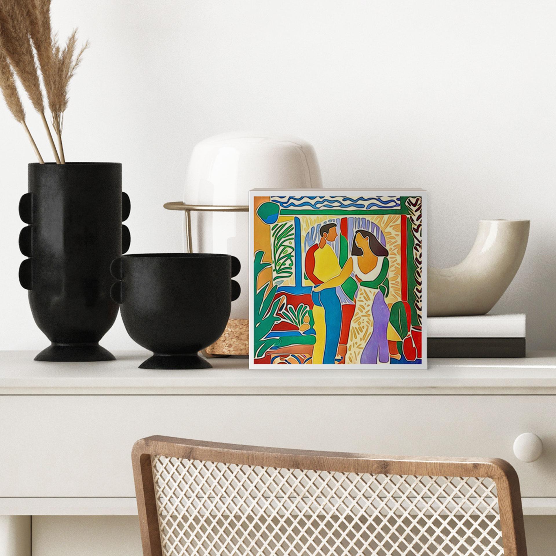 Træ dekoration blok Elskende - Inspireret af Matisse - Zamart