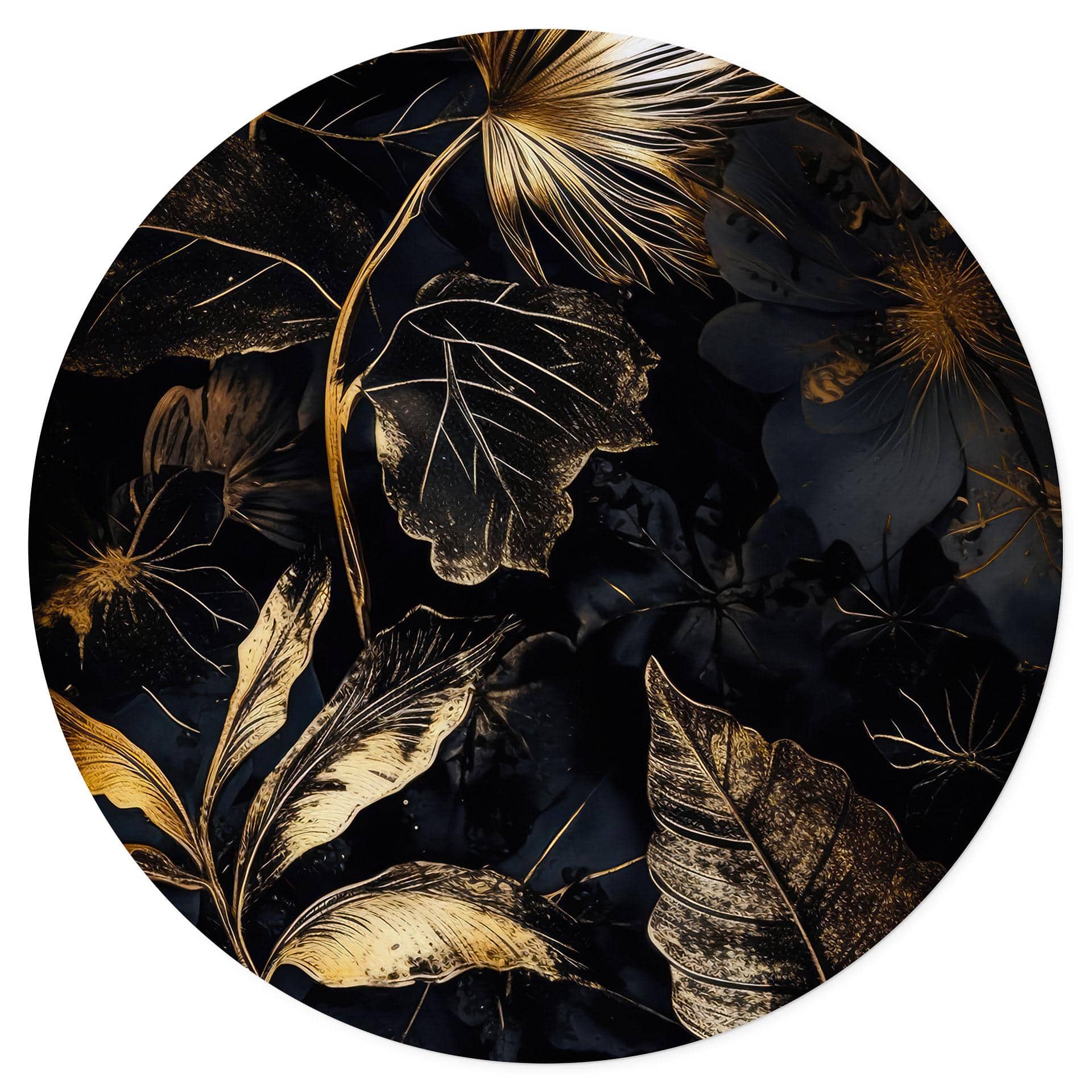 Muursticker Planten in de nacht - Jaszke - Rond