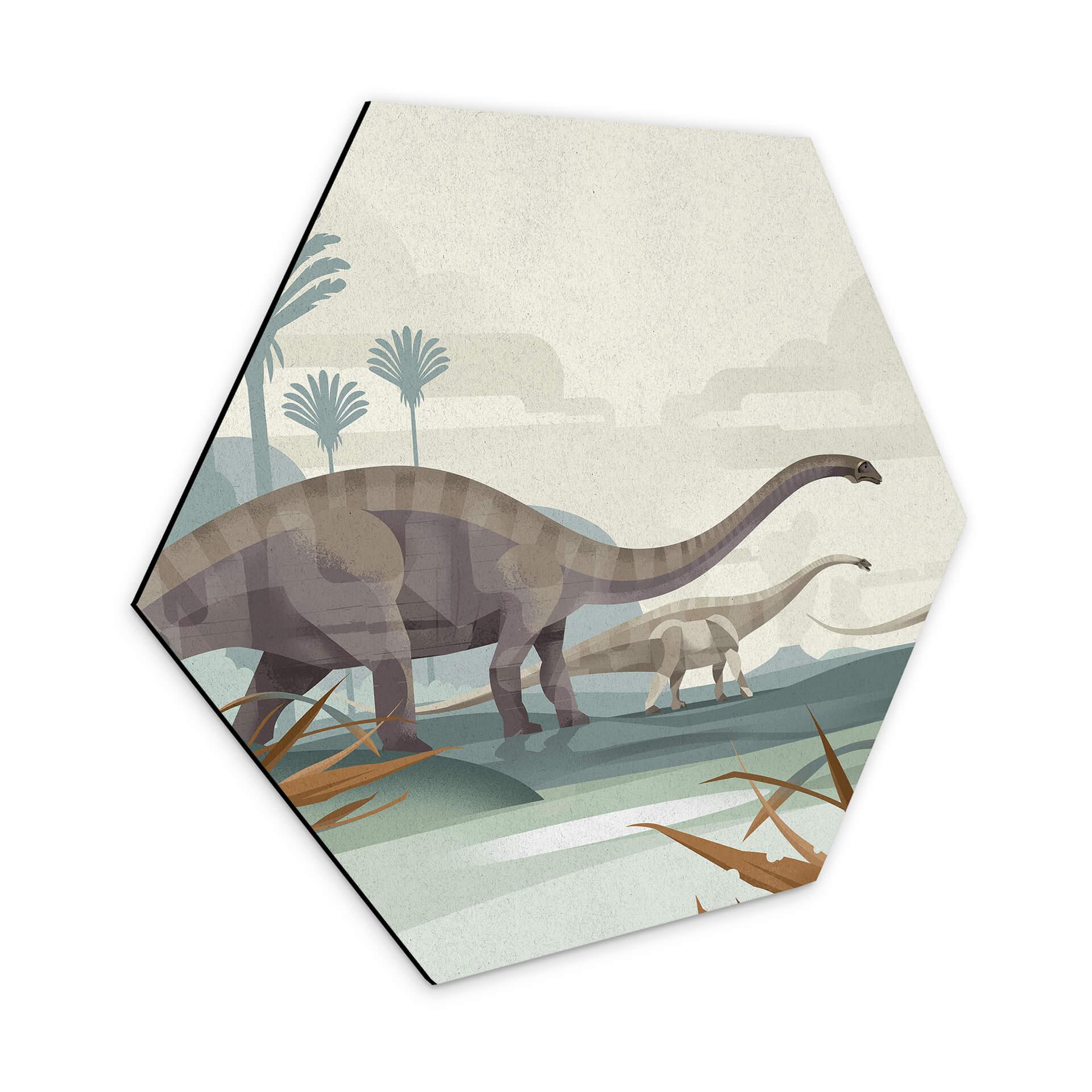 Hexagone - alu-Dibond Braun - Diplodocus