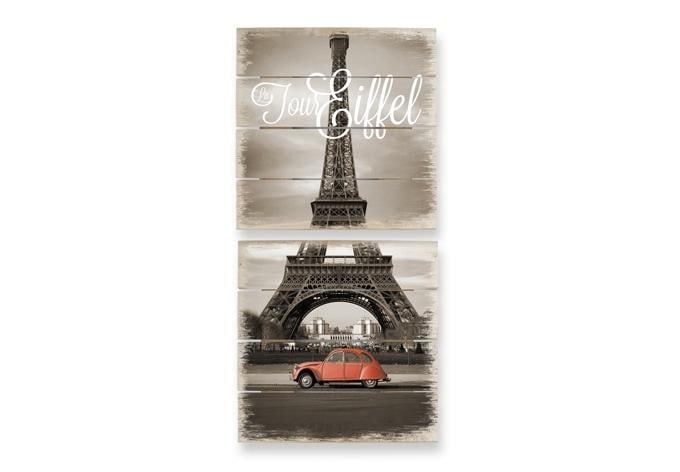 Houten Wanddecoratie La Vie est Belle (2-delig)