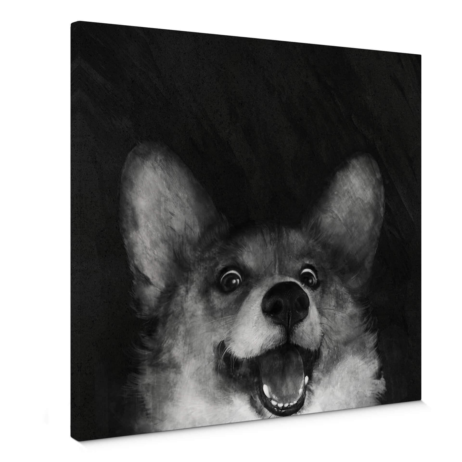 Canvastavla Graves - Sausage Fox Corgi