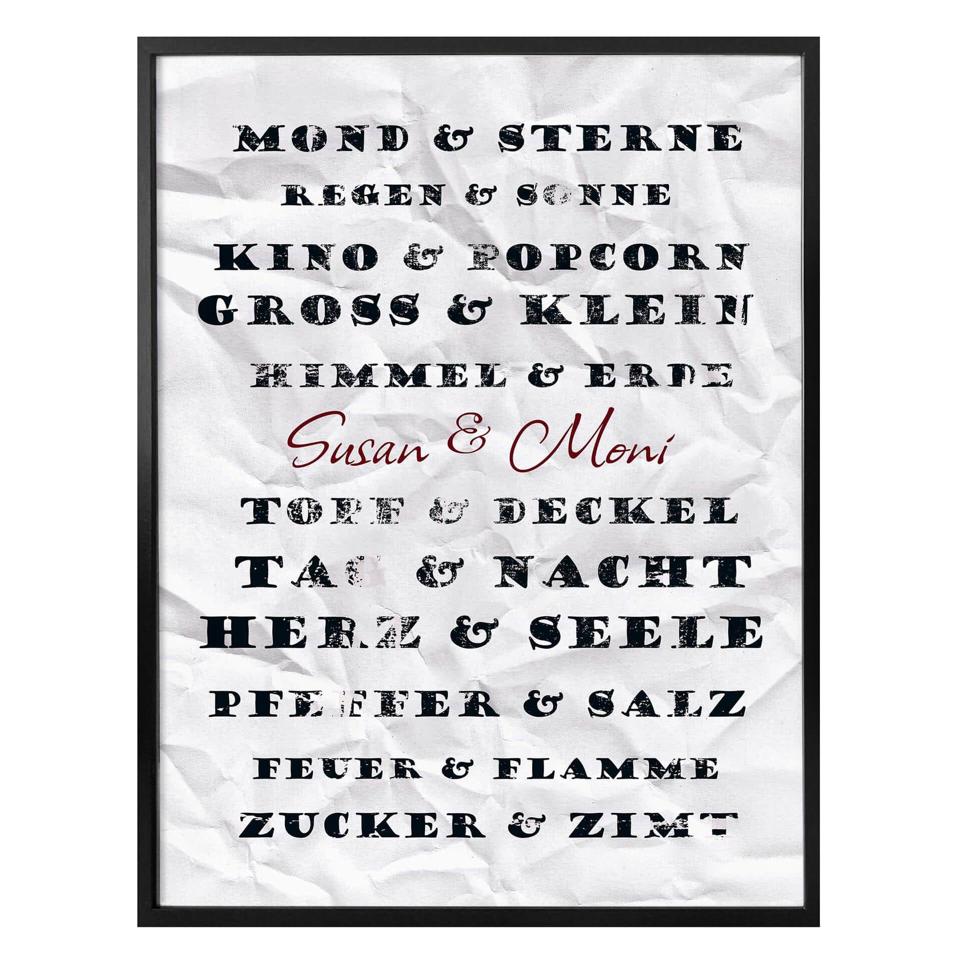 Personalisiertes Poster Alltagspaare