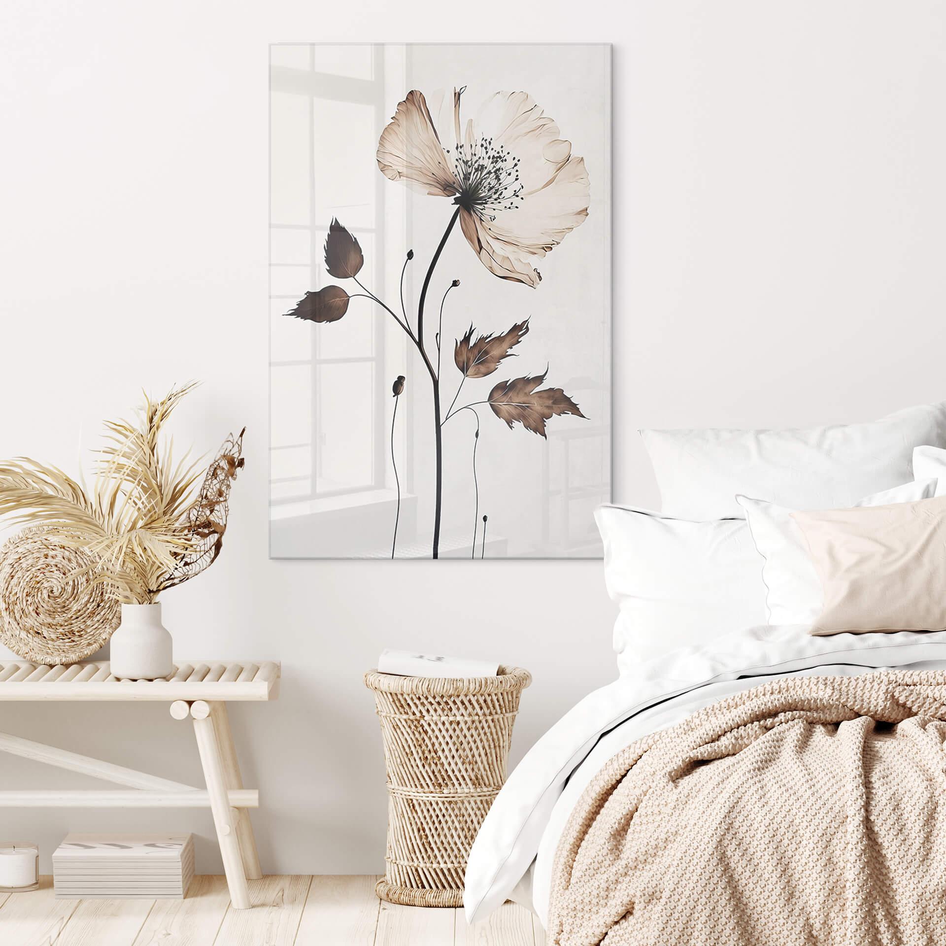 Akrylbillede Dried Flowers in Cream - Treechild