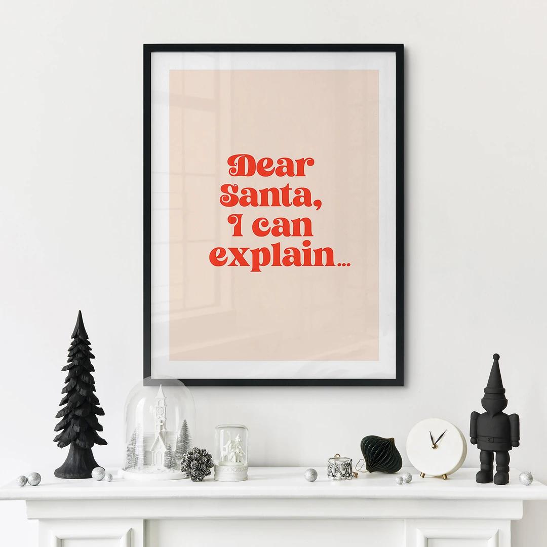 Kerstposter - Lieve Kerstman, ik kan het uitleggen... - Prints by Ayleen