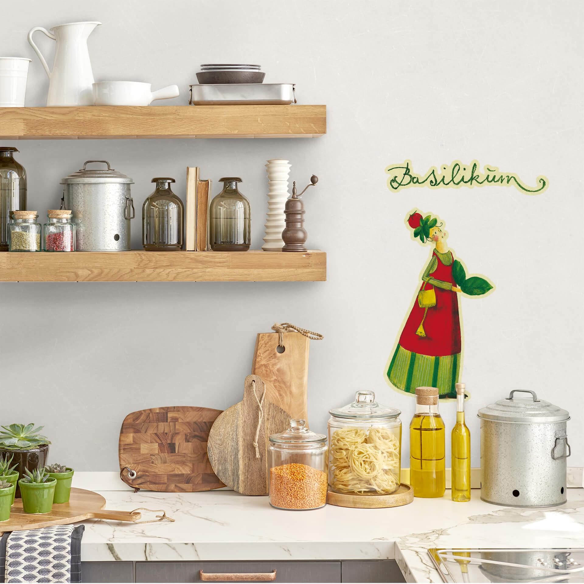 Leffler Wallsticker - Basilikum urtekvinde