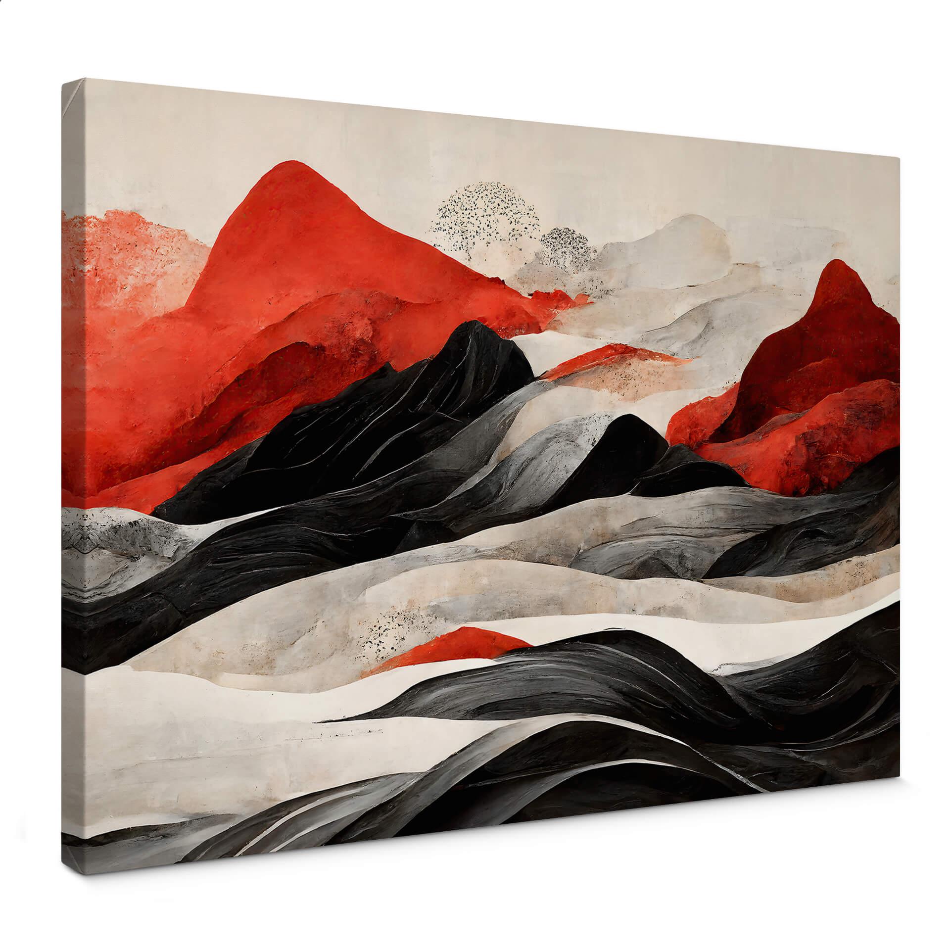 Lærredsprint - Treechild - Red Mountains in Japan