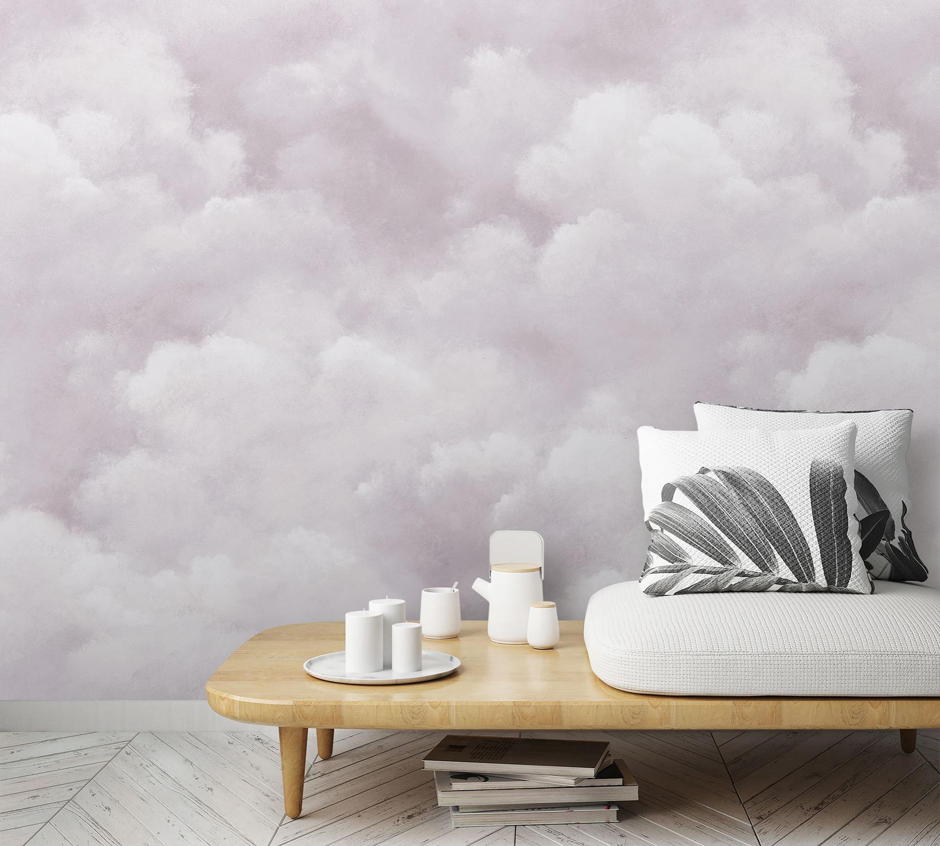 Lucht met wolken behang, grijs Uni 3.40 x 2.12 m