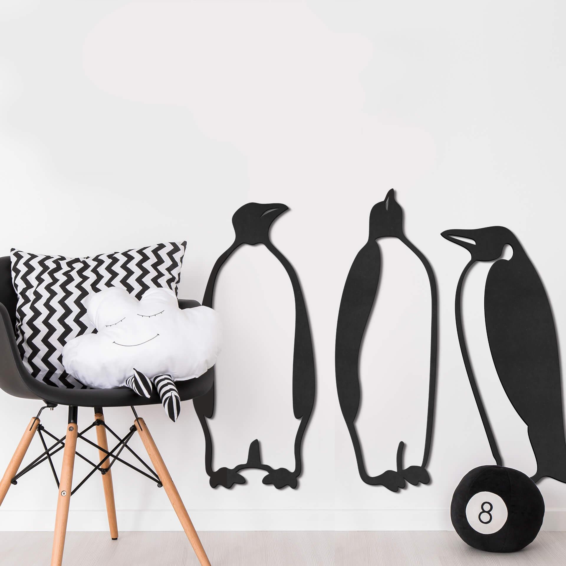 MDF - Decoración en madera pingüinos (3 piezas)
