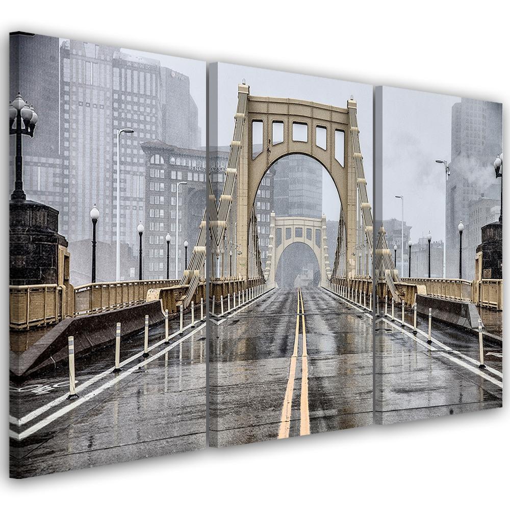 3 stykke lærredstryk, Brooklyn Bridge City, New York