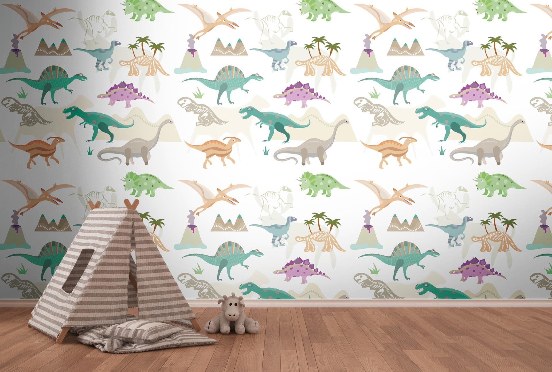 kinderkamer behang kleurig crème - vliesbehang kunst voor kinderen Livingwalls - mat en glad