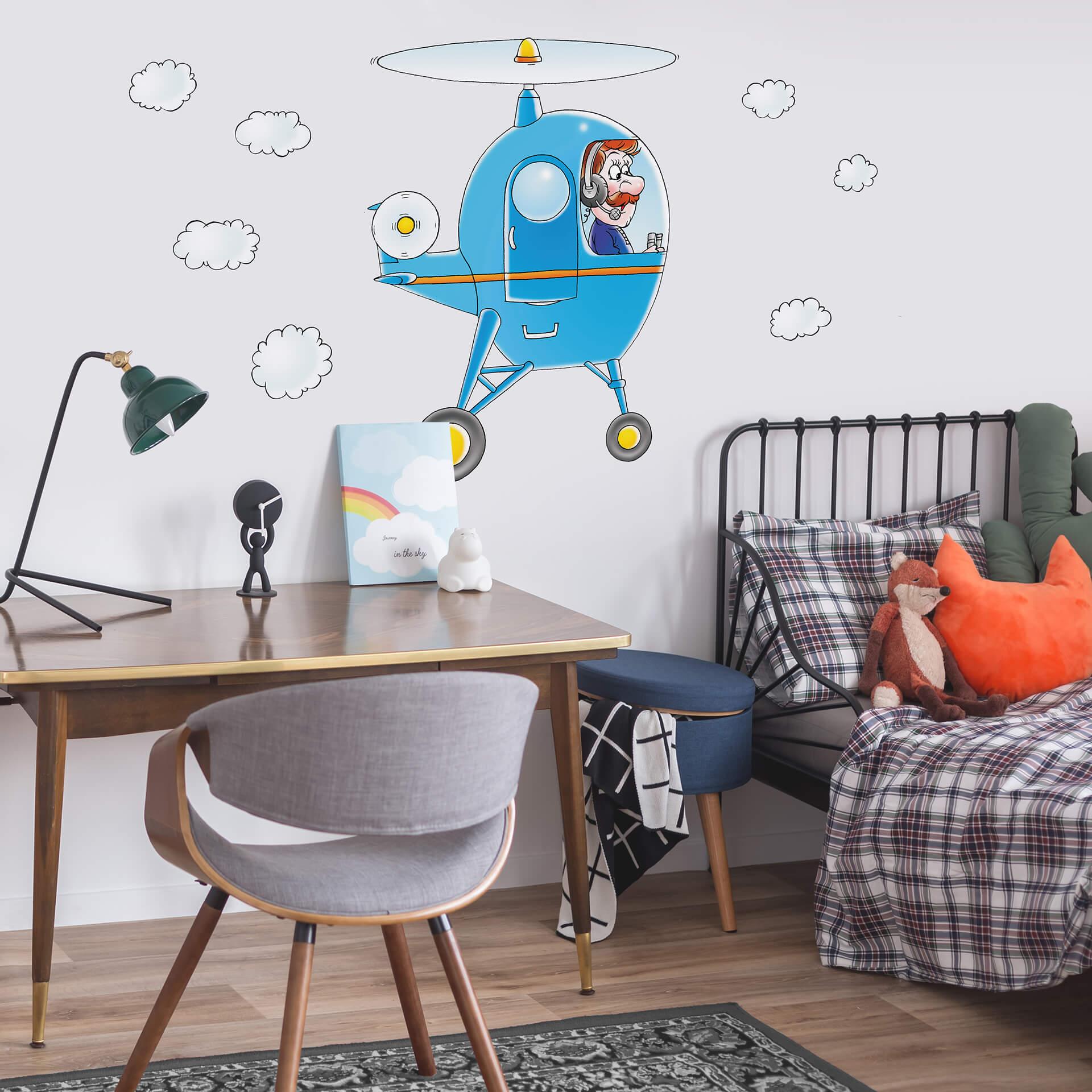 Muursticker Helikopter
