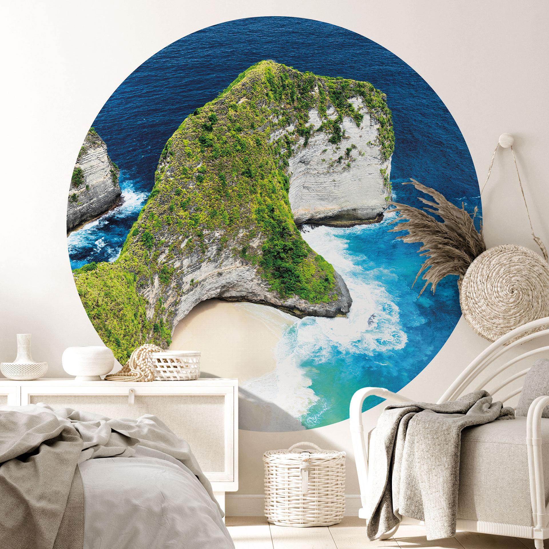 Fototapet på stranden klippekyst af Nusa Penida - Hugonnard - Rund - vliesetapet/selvklæbende non-wo