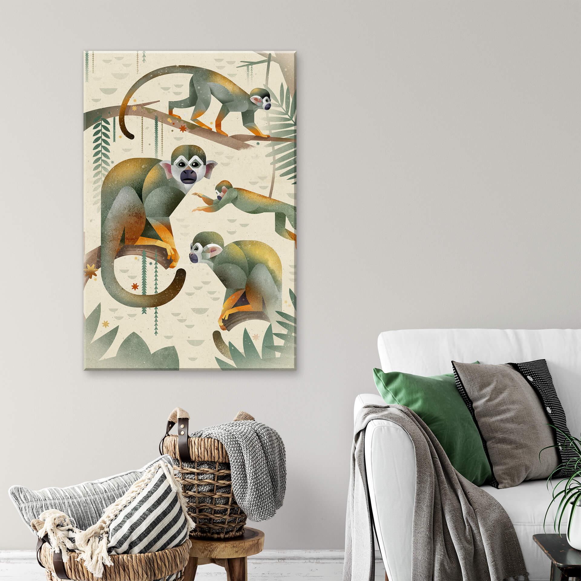 Leinwandbild Braun - Squirrel Monkeys