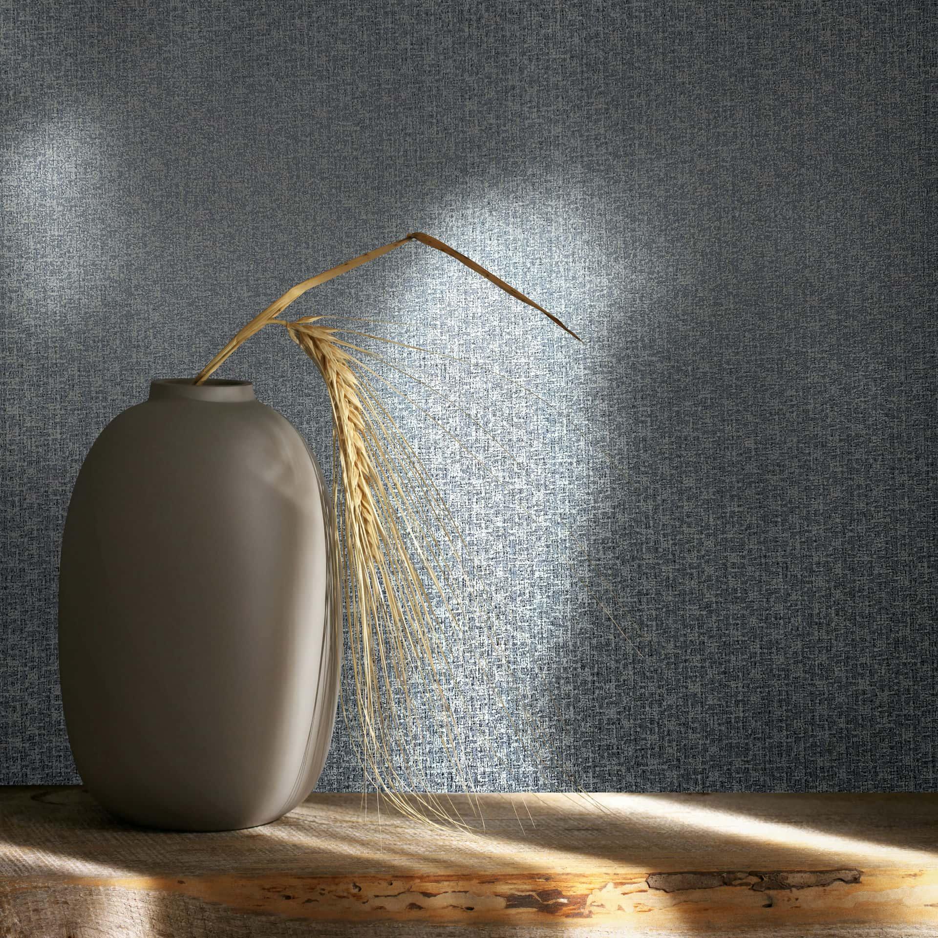 Vliesbehang textiel look effen modern in blauw
