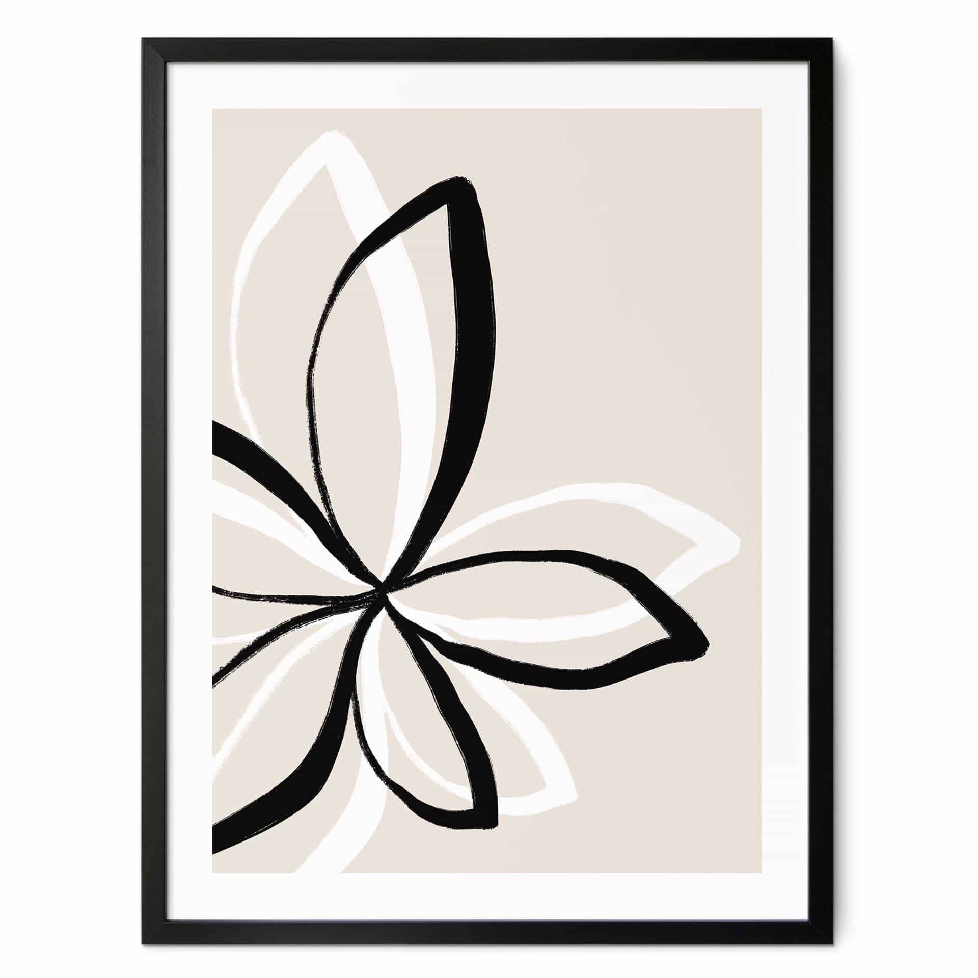 Poster uplusmestudio - Line Art - Den dubbla blomman
