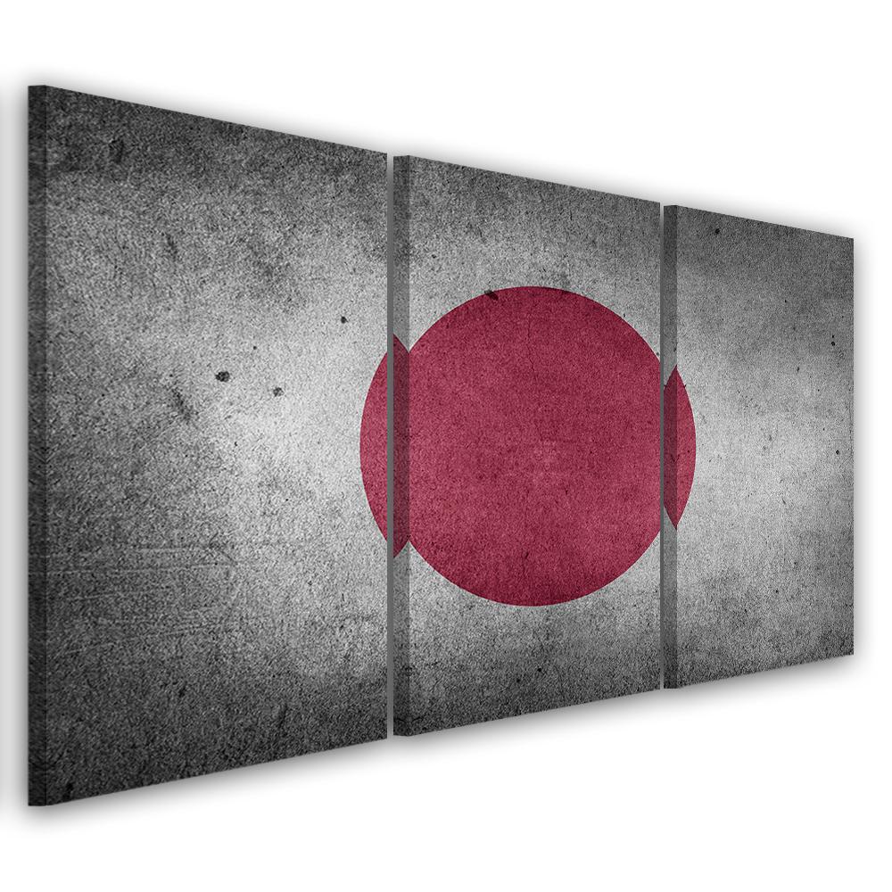 3 stykke lærredstryk, Japans flag