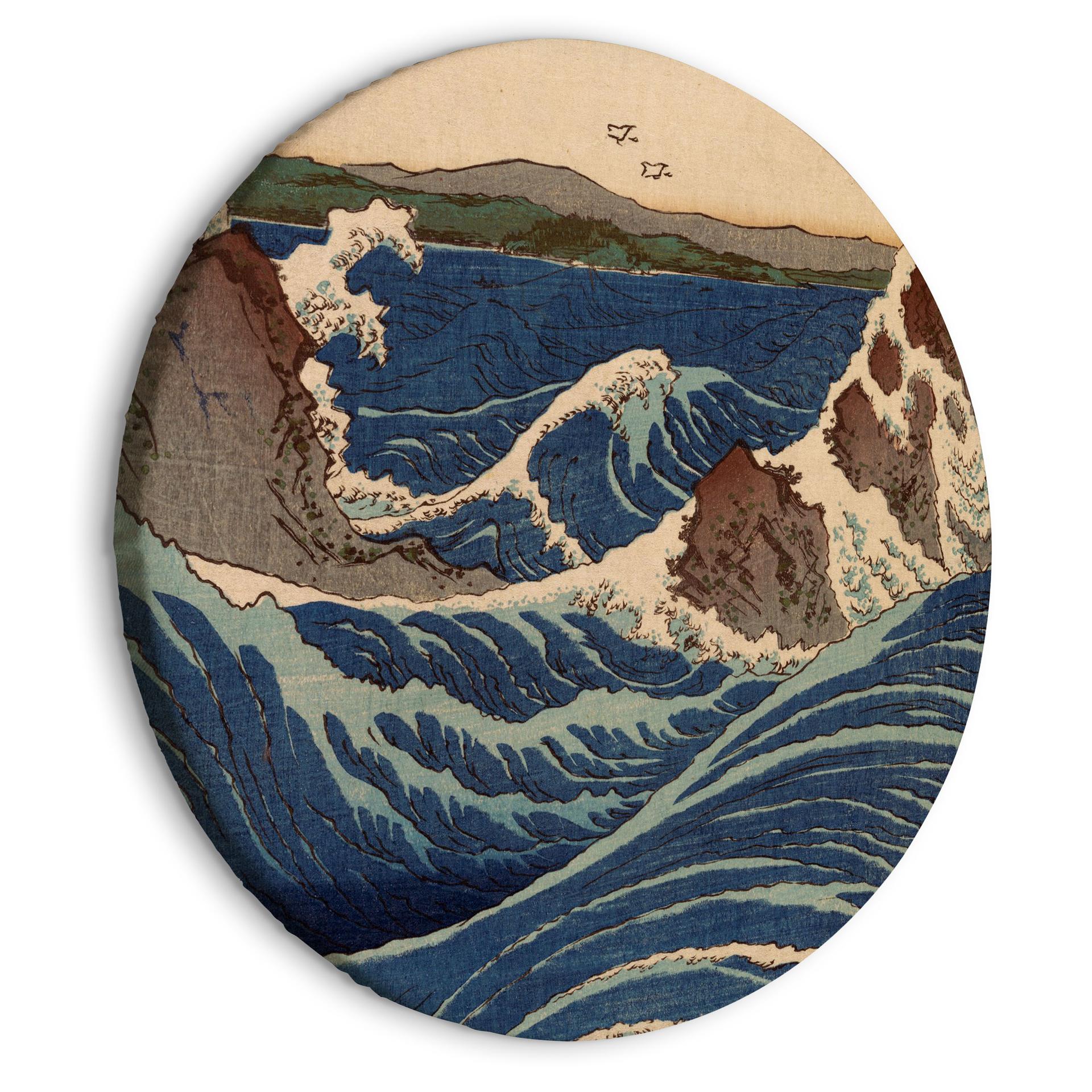 Rundes Leinwandbild Hokusai - Die große Welle von Kanagawa