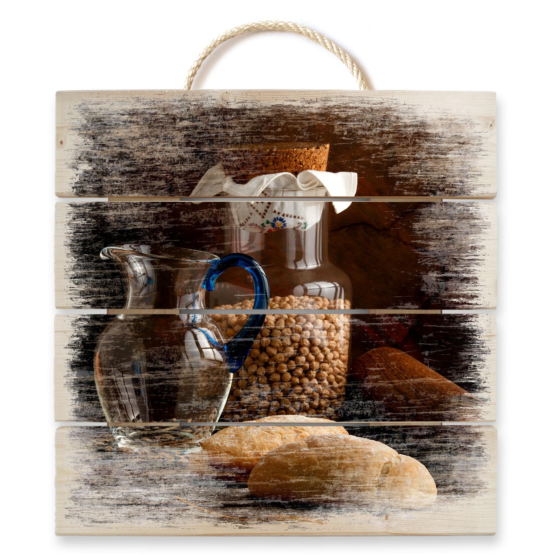 Cuadro de madera Laercio - Panes italianos - 40x41,5 cm