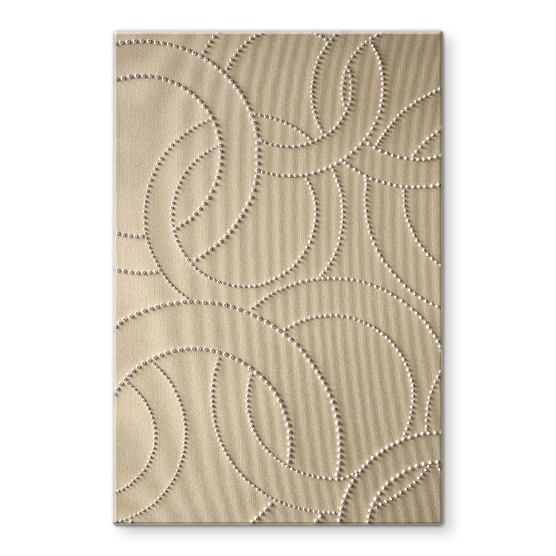 Glasbillede - Abstrakte ringe beige - Grande