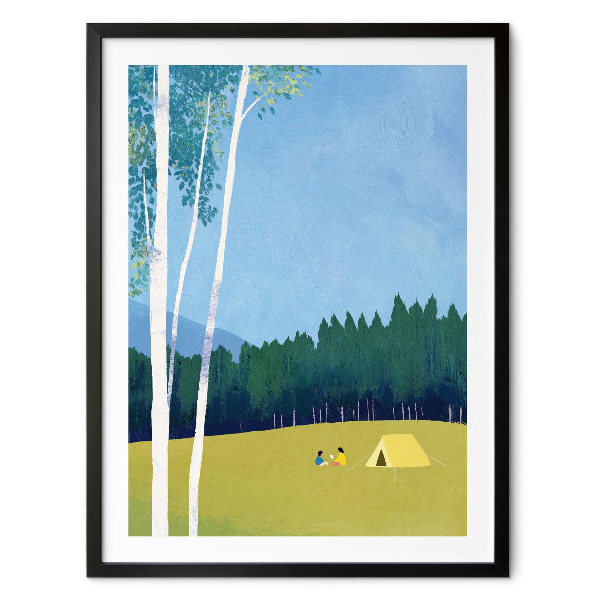 Plakat Camping ved skoven - Rivers