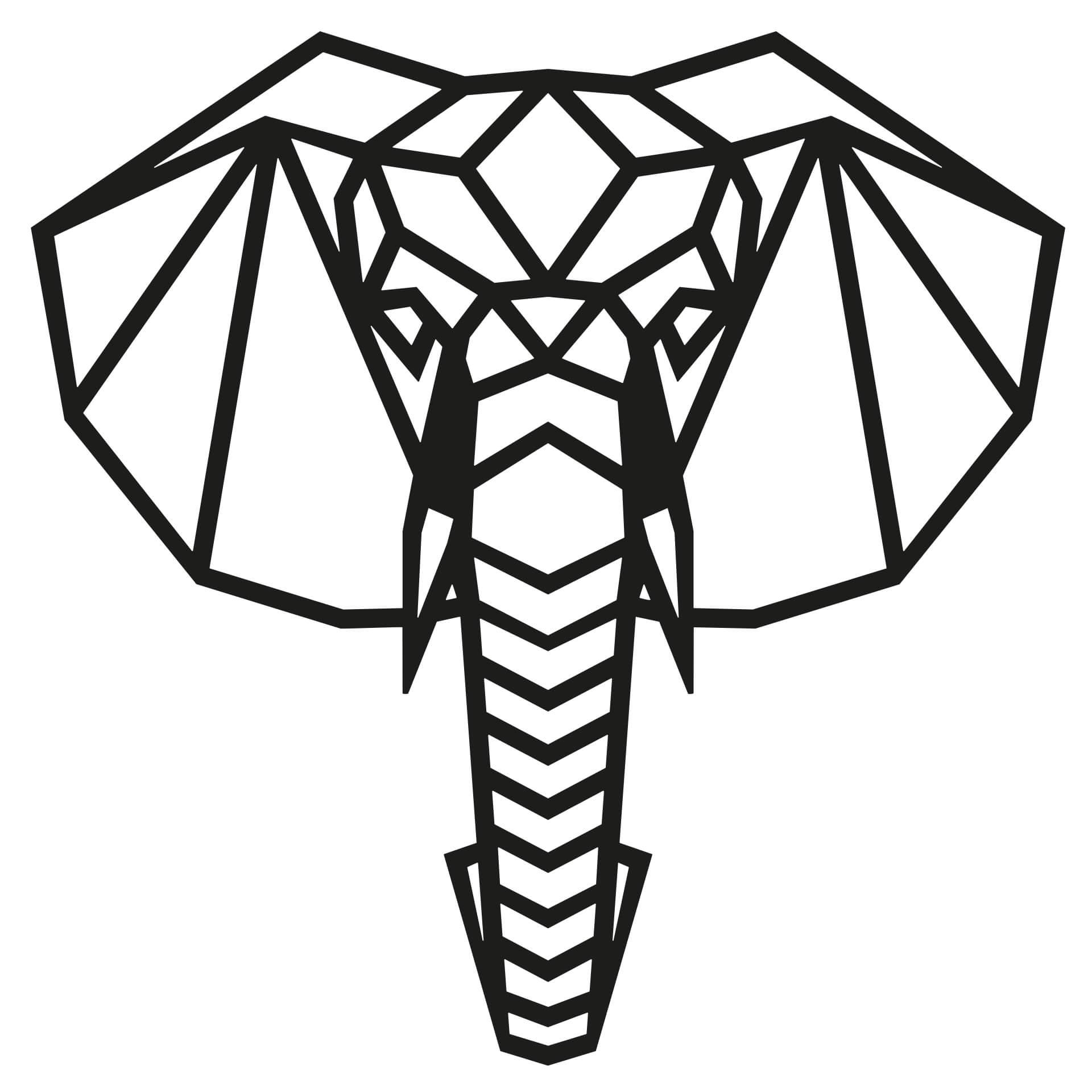 Adesivo origami - Elefante