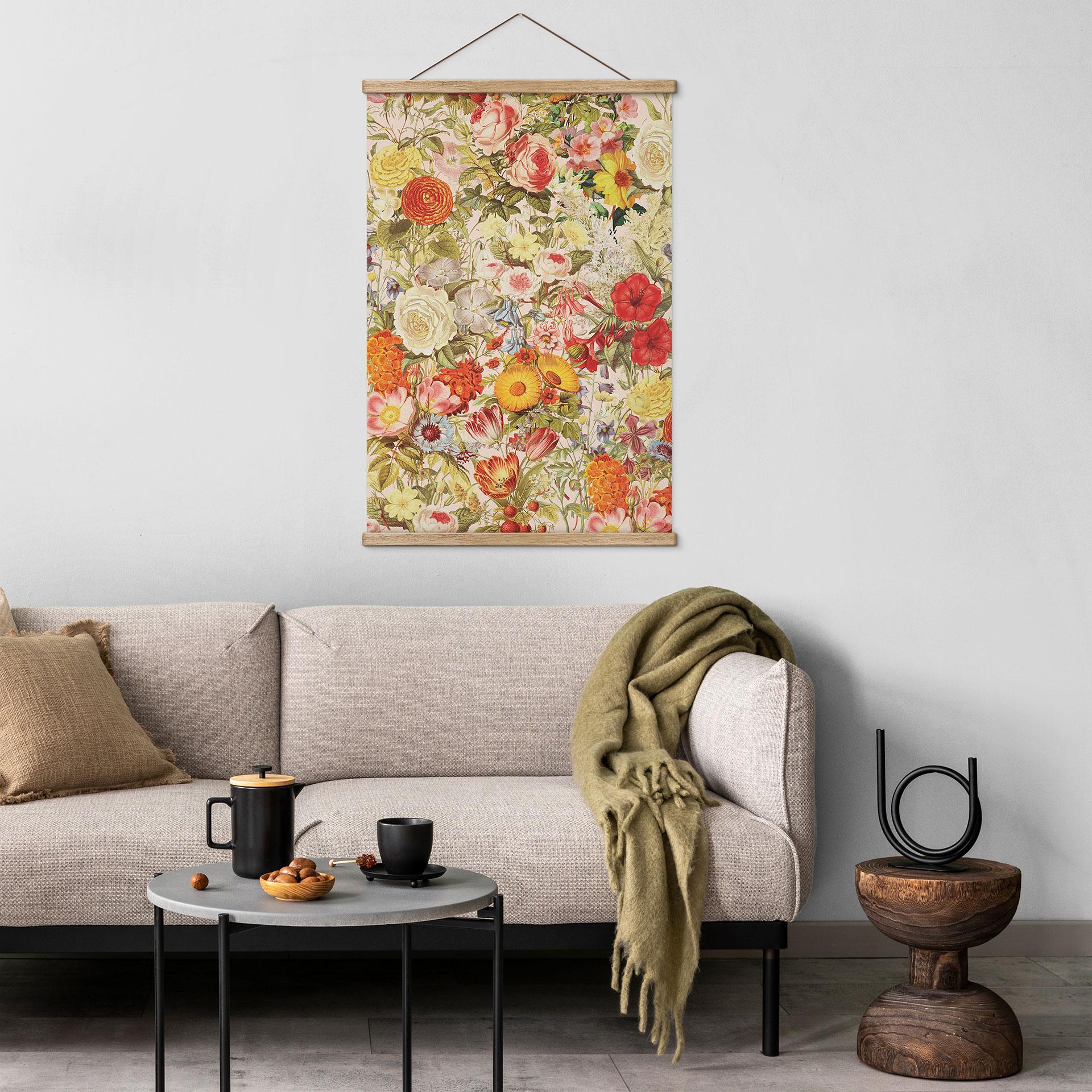 Tekstil plakat Farverig blomstercollage - Frida Floral Studio