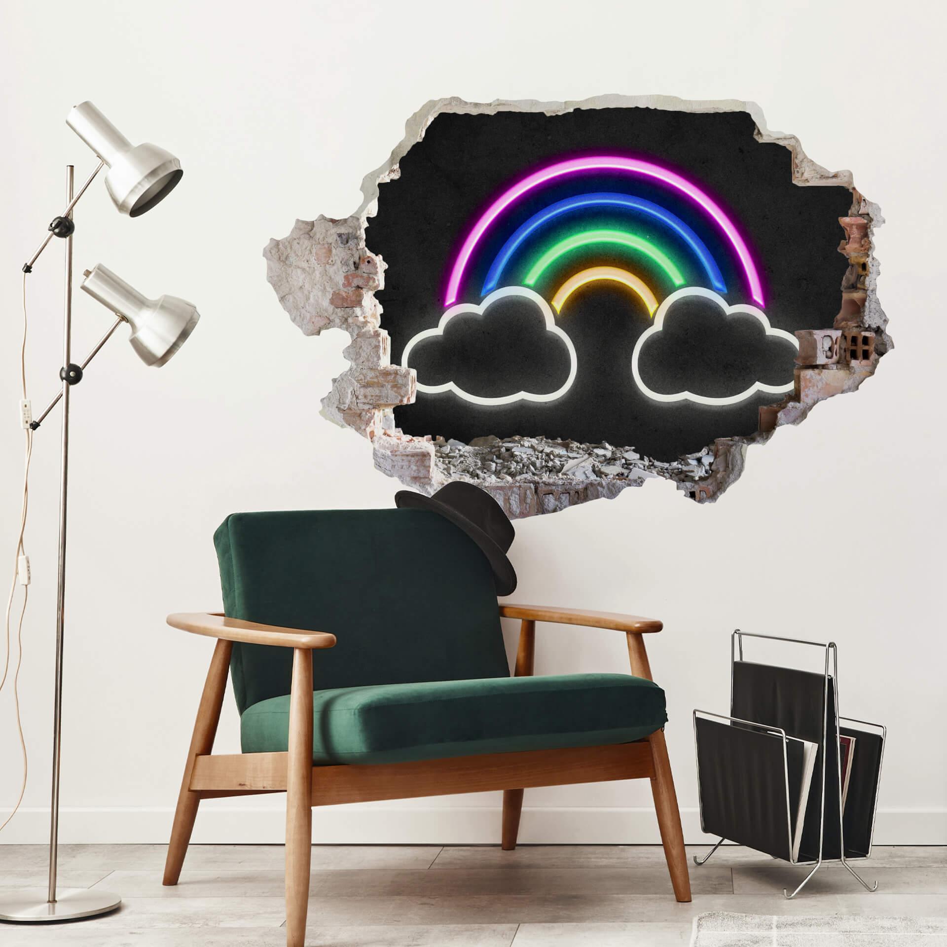 Sticker Mural Arc-en-ciel néon