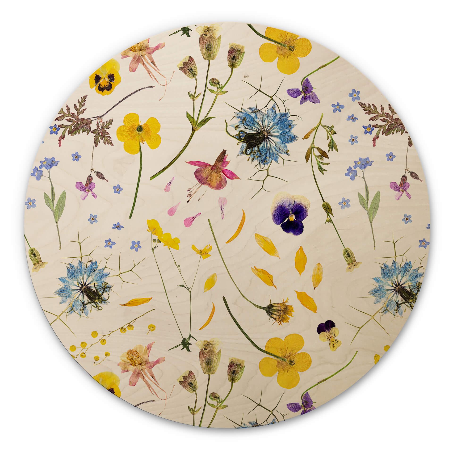 Billede af træ UN Designs - Tørrede blomster - Runde