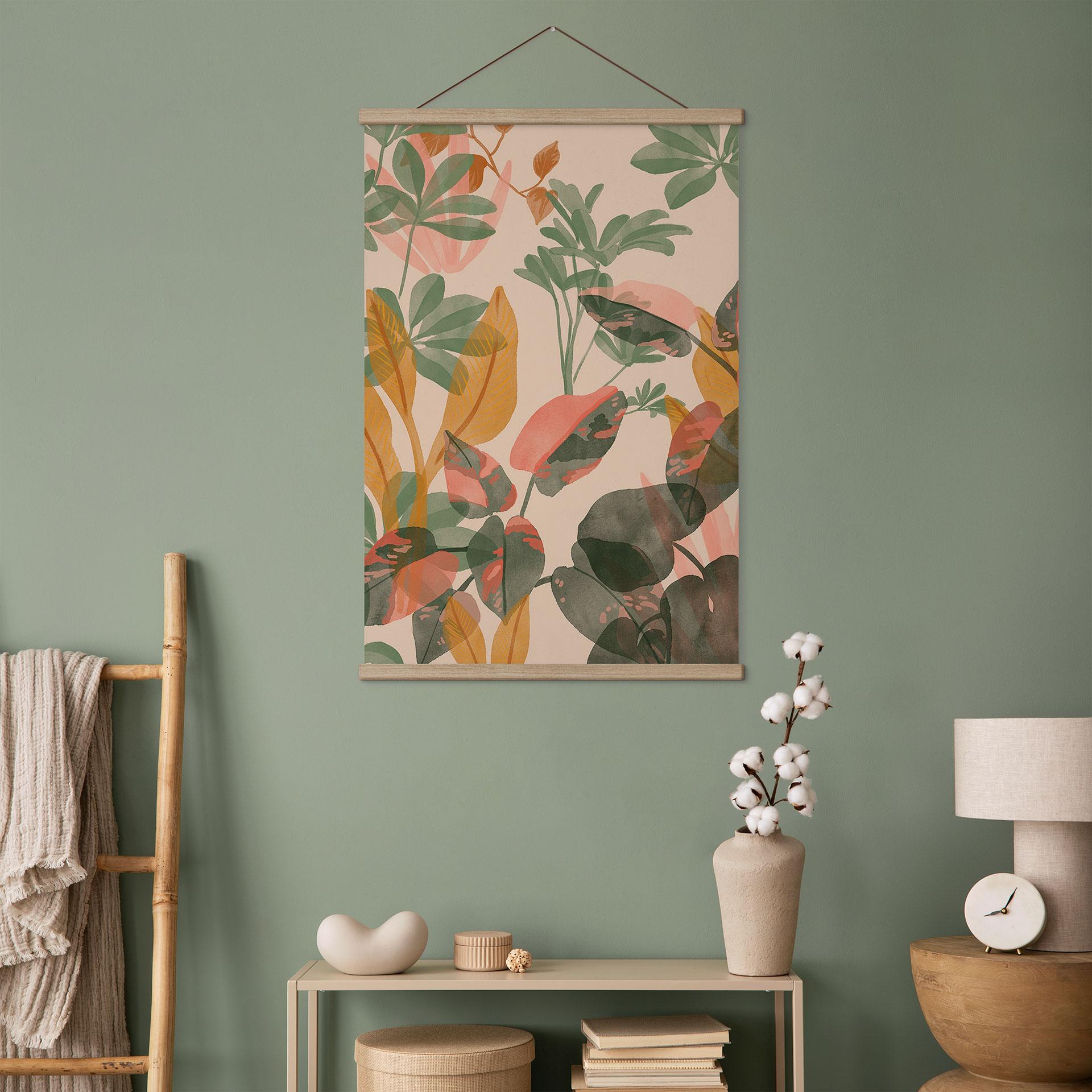 Tekstil plakat have med tropiske planter - Goed Blauw
