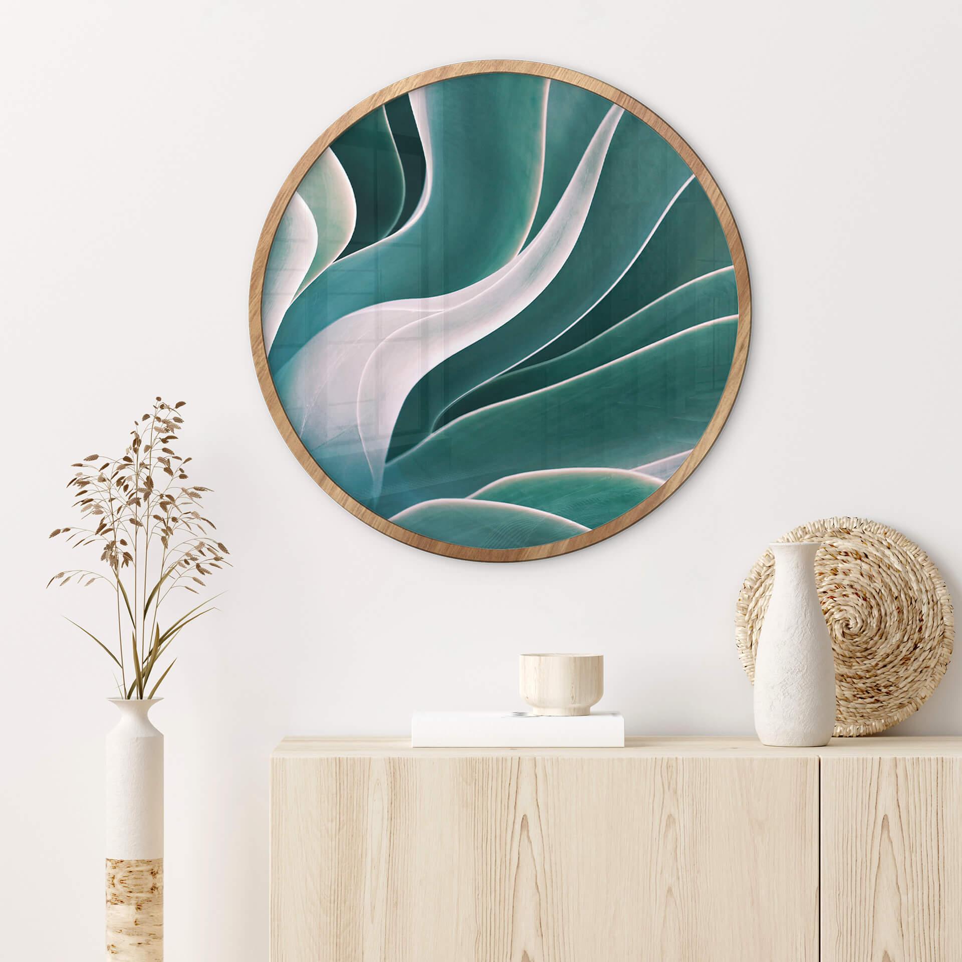 Póster Wechsler - Planta de agave a la luz de la mañana - Redondo