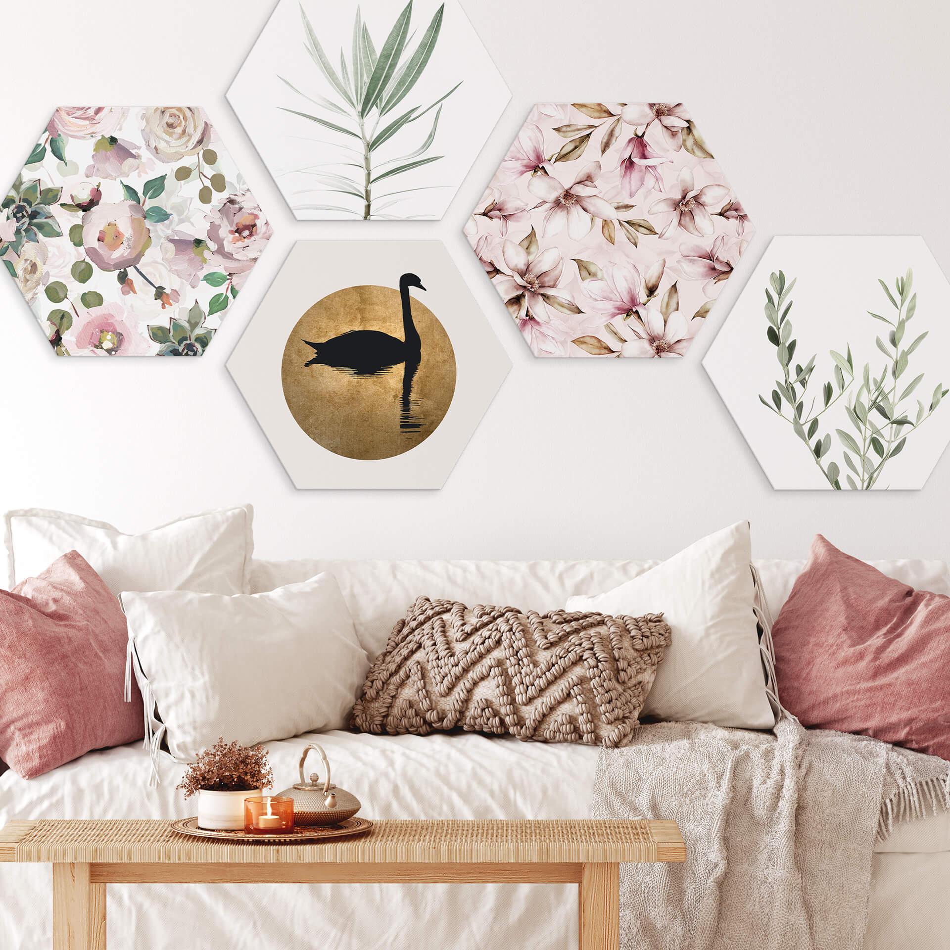 Esagoni Alu-dibond UN Designs - Soft Magnolia