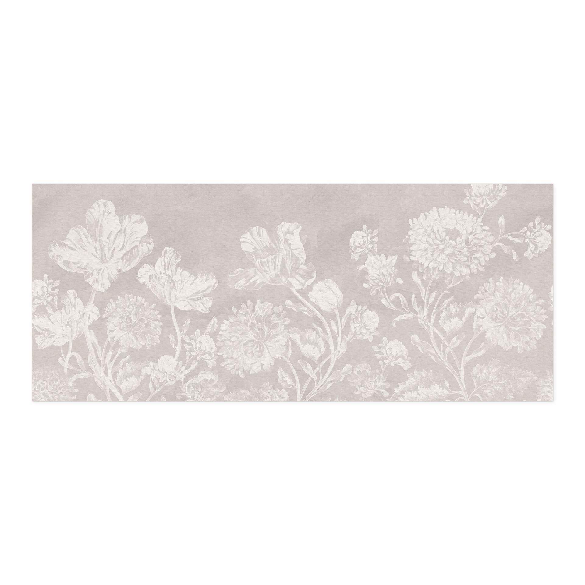 Selvklæbende stænkplade til køkken med vilde blomster i kridtlook beige - Bloomery Decor