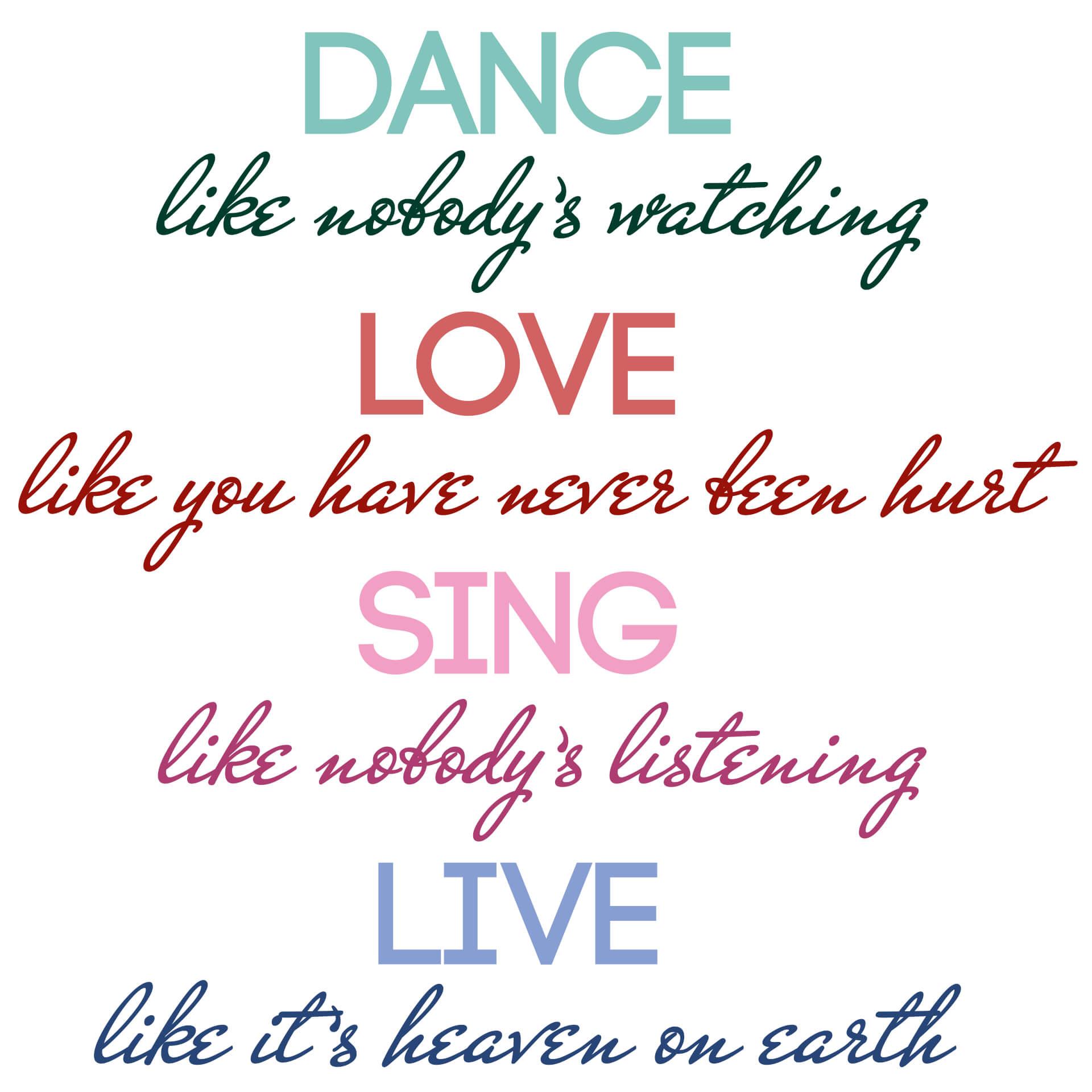 Wandtattoo Dance, love, sing, live