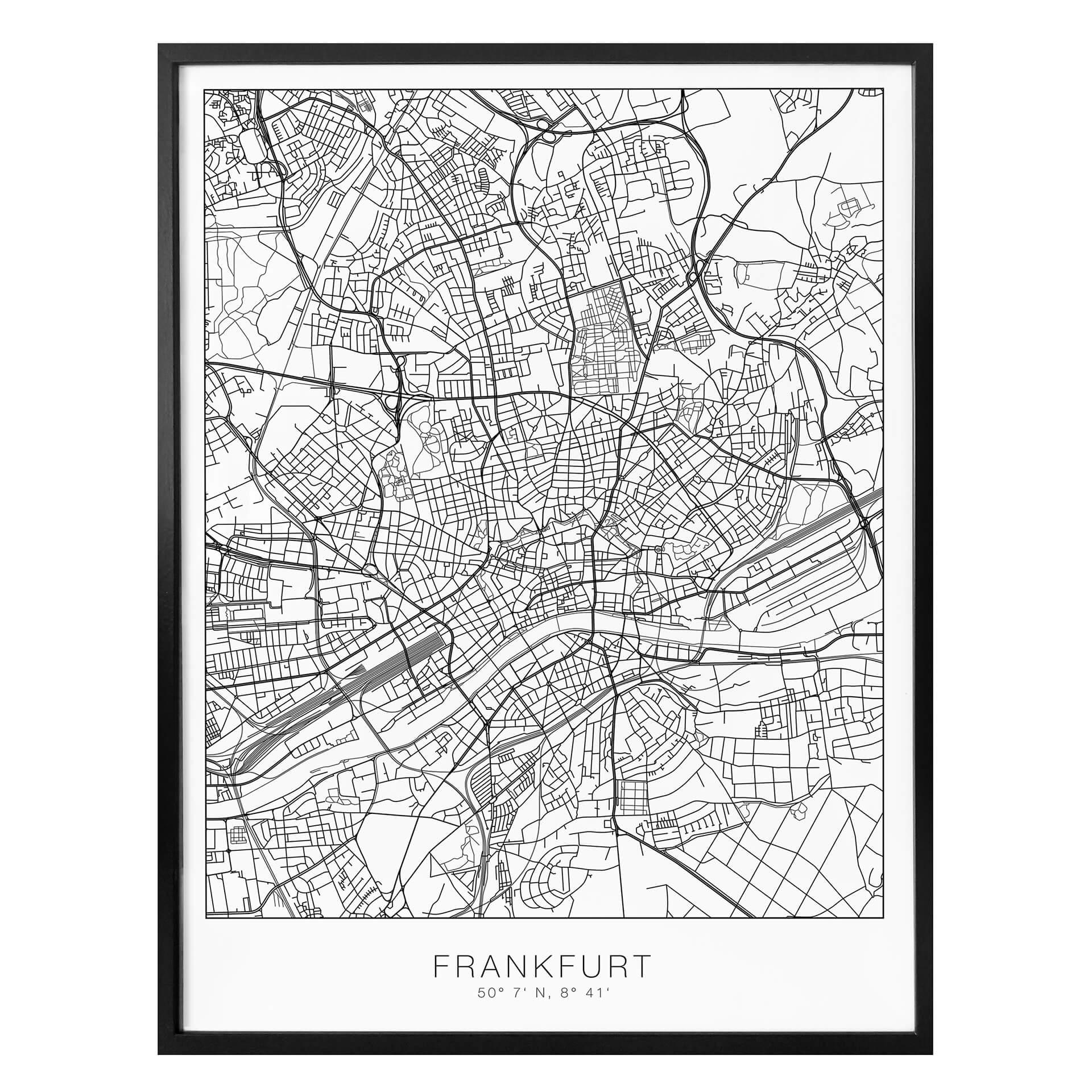 Póster mapa de Fráncfort