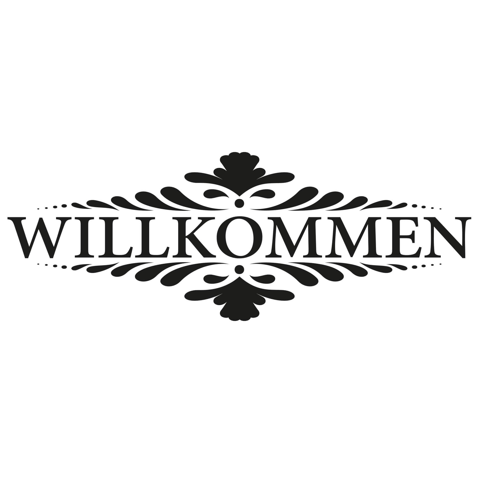 Wandtattoo Willkommen 2 + 4 Haken