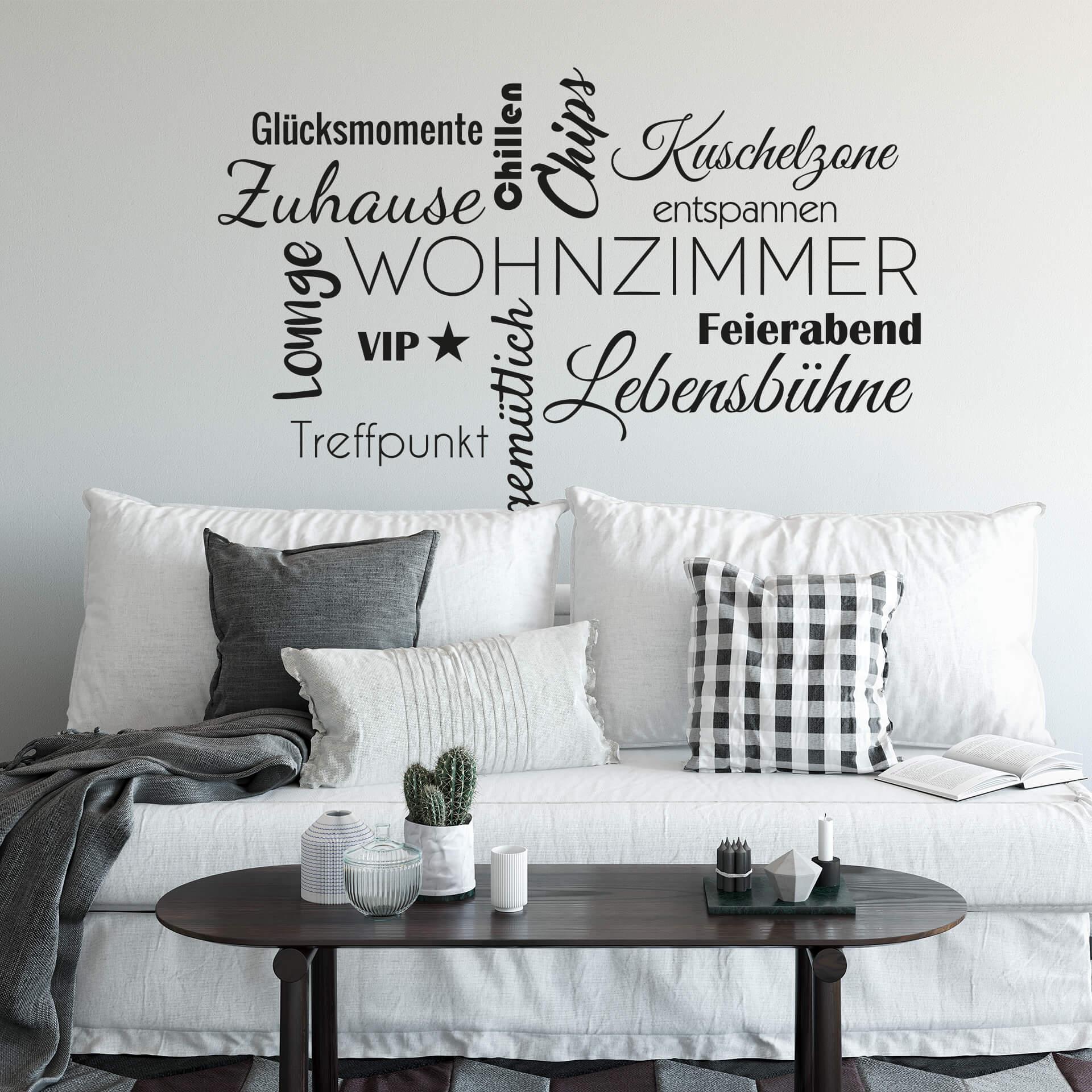 Wandtattoo Wohnzimmer Wortwolke