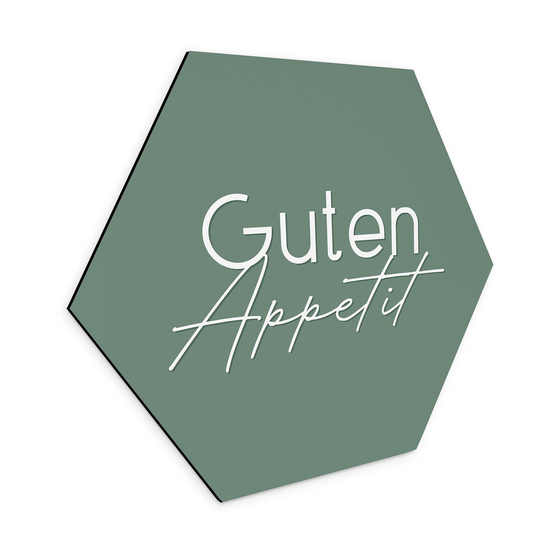 Hexagon Wandbild Guten Appetit - Alu-Dibond