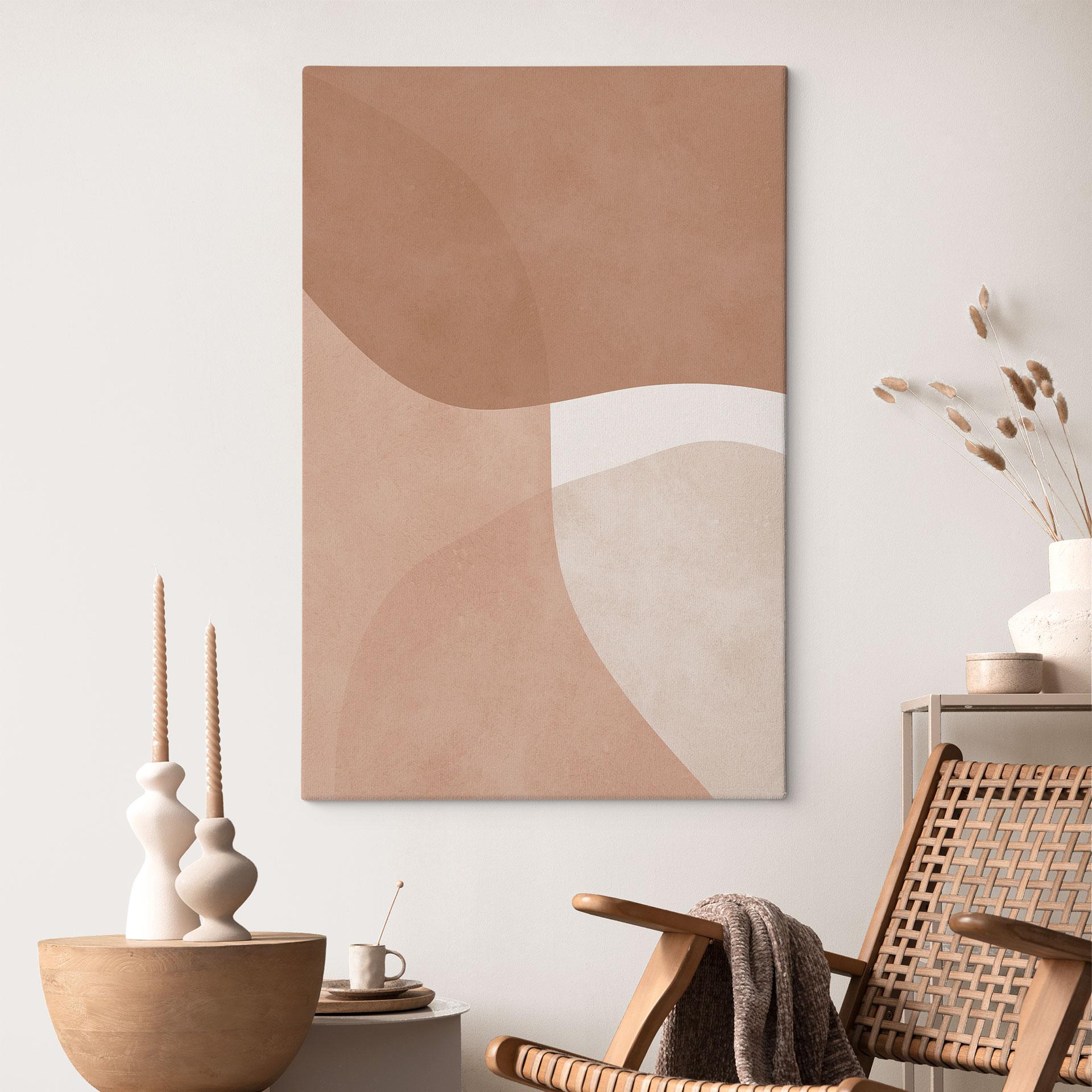 Canvasbillede Boho akvarelformer i brune toner - Costa