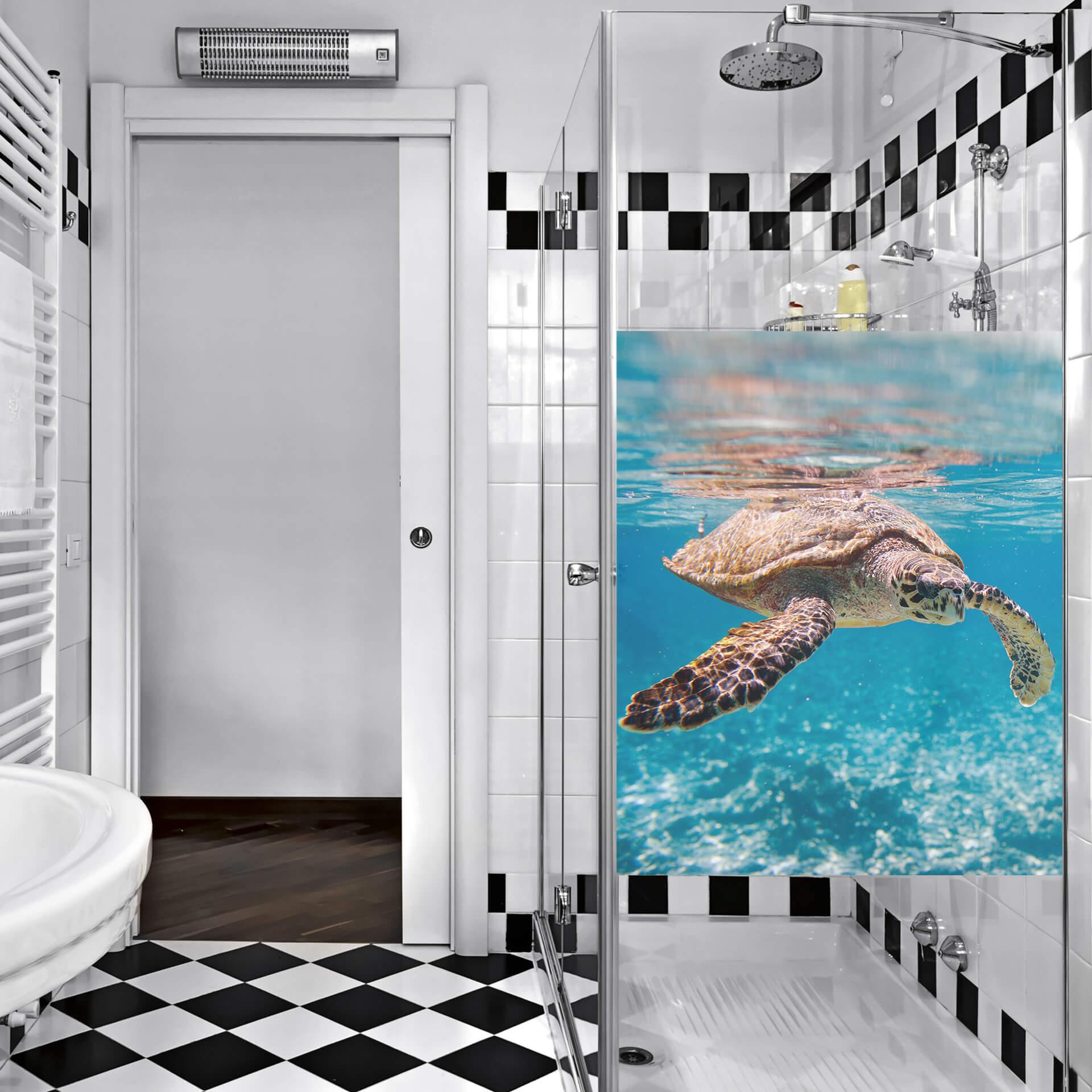 Sichtschutzfolie Schildkröte auf Reisen