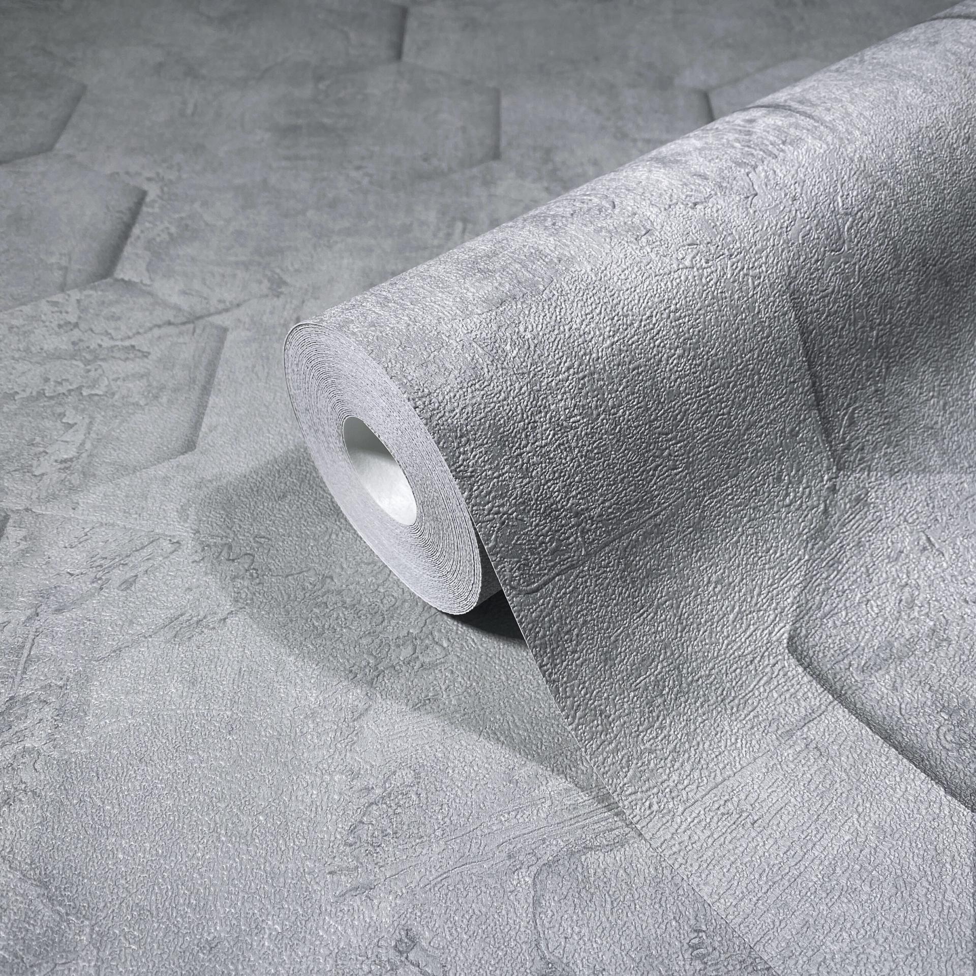 Non-woven tapet med 3D honeycomb mønster grå grafik