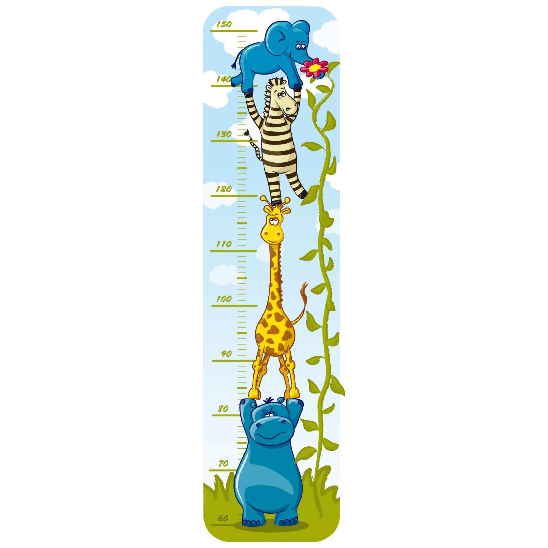 Muursticker Dieren Groeimeter