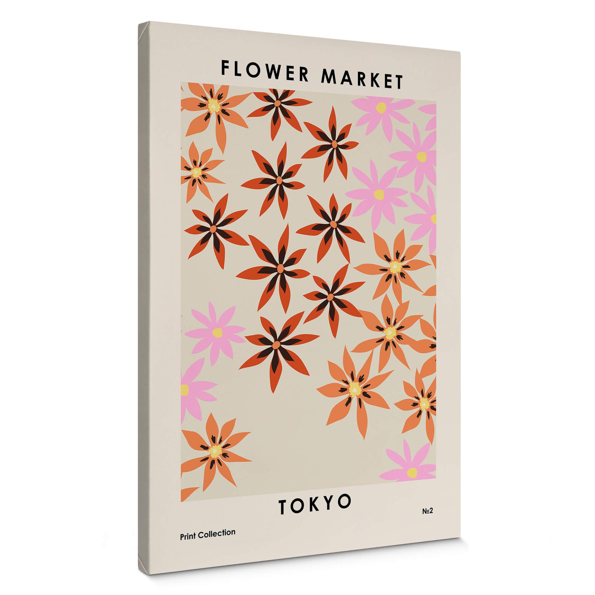 Canvastavla NKTN - Blomstermarknad - Tokyo