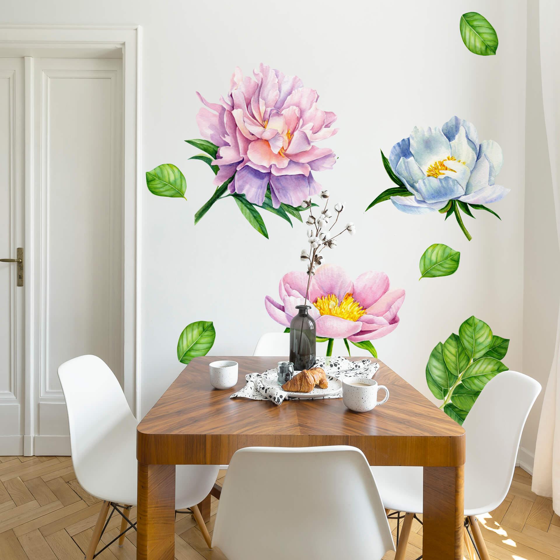 Muursticker Colorful Flowers - set